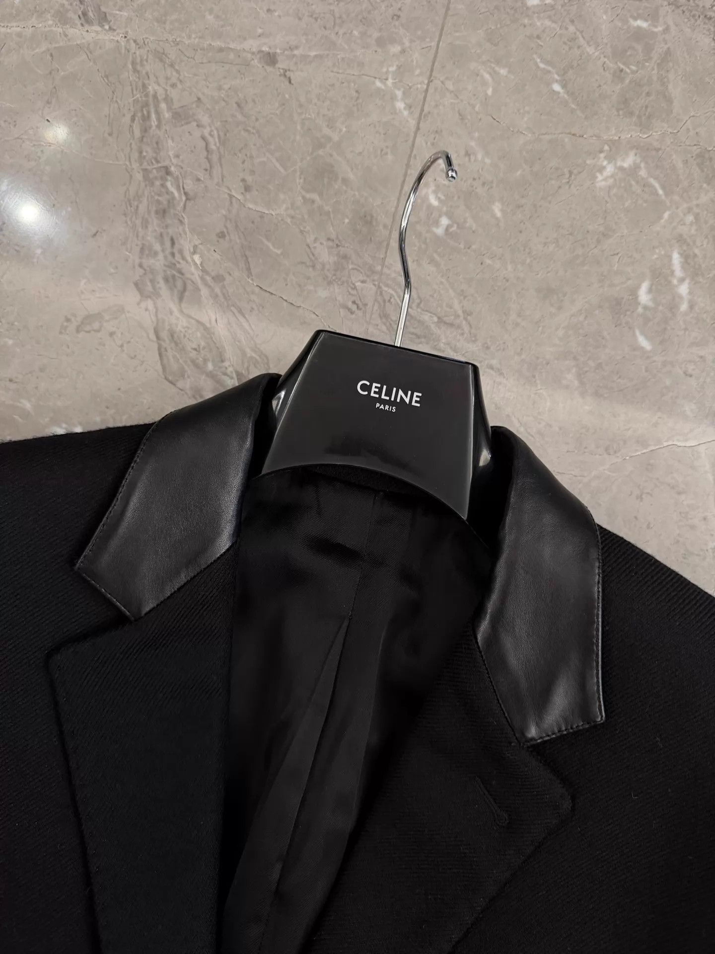 Celine Celine Hedi Slimane 19FW Wool Fur Collar Coat 48 Size US M / EU 48-50 / 2 - 7 Thumbnail