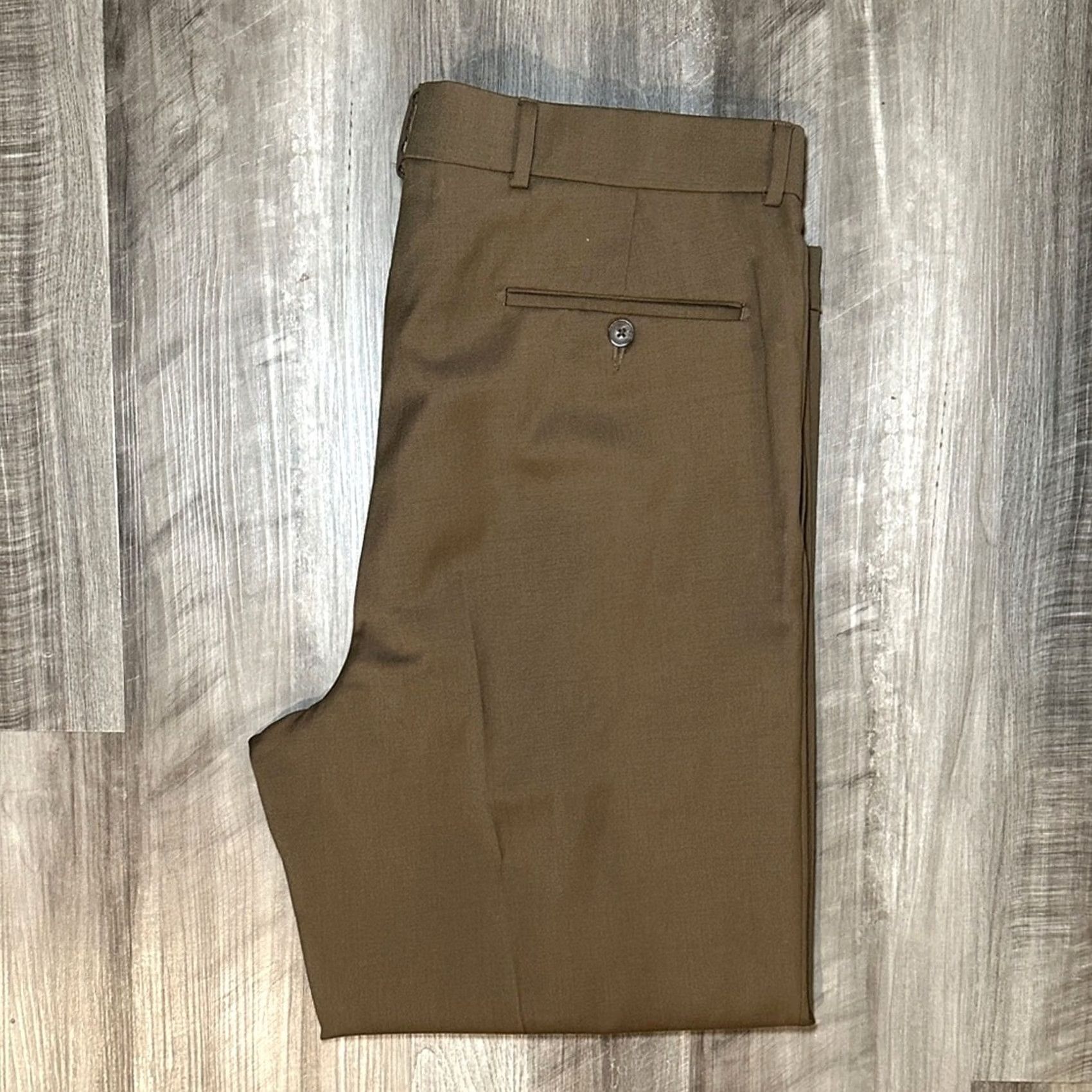 Vintage Ballin Dress Pants Men 37 Wool Brown Ballin Super 120s Pleated Cuffed 28in Inseam 40in Rise 12.5in 9.5in Leg Opening 13.5in MS8673 Size US 37 - 2 Thumbnail