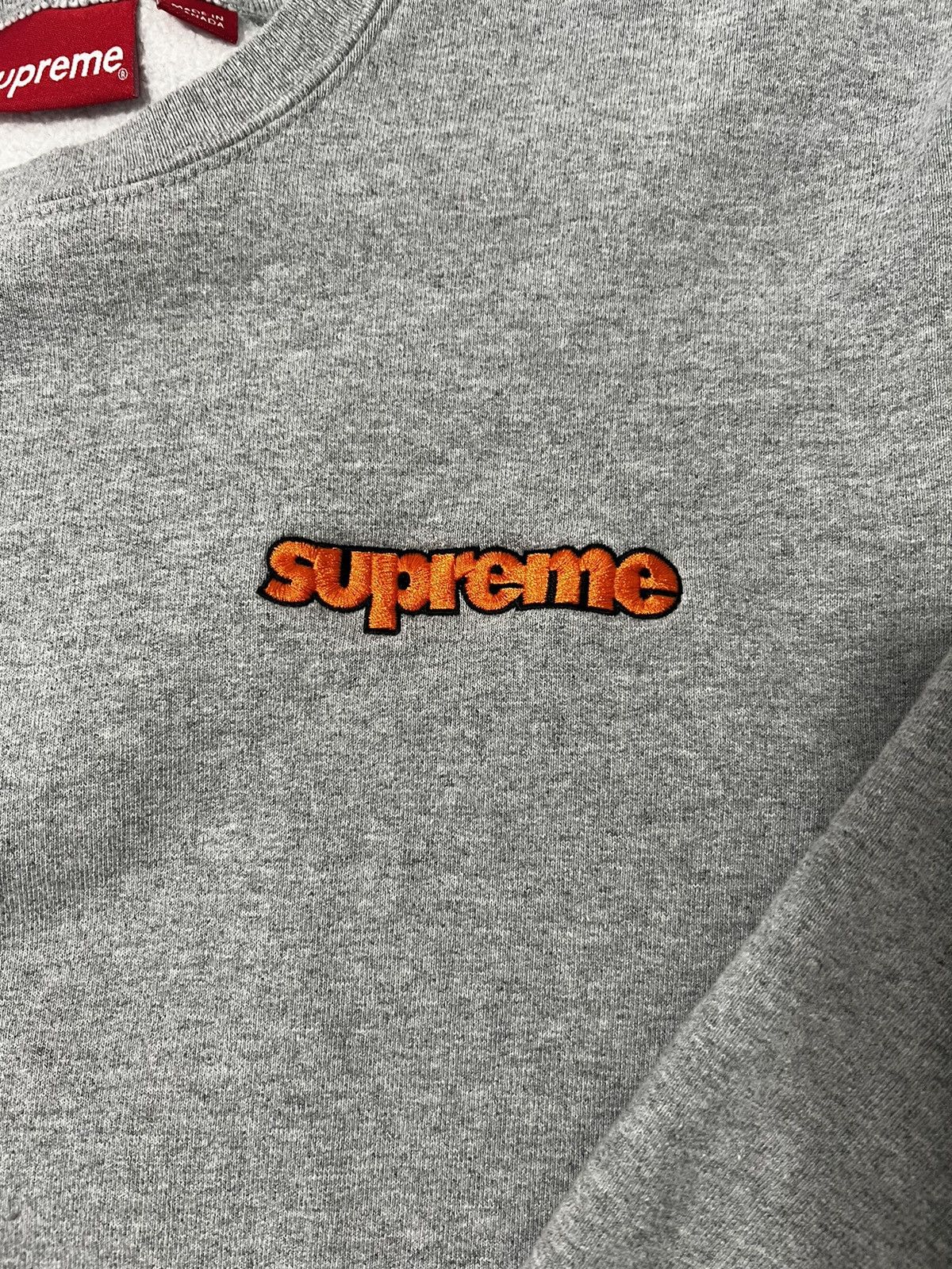 Supreme Supreme Grey Pullover Orange Logo - Size Medium Size US M / EU 48-50 / 2 - 2 Thumbnail