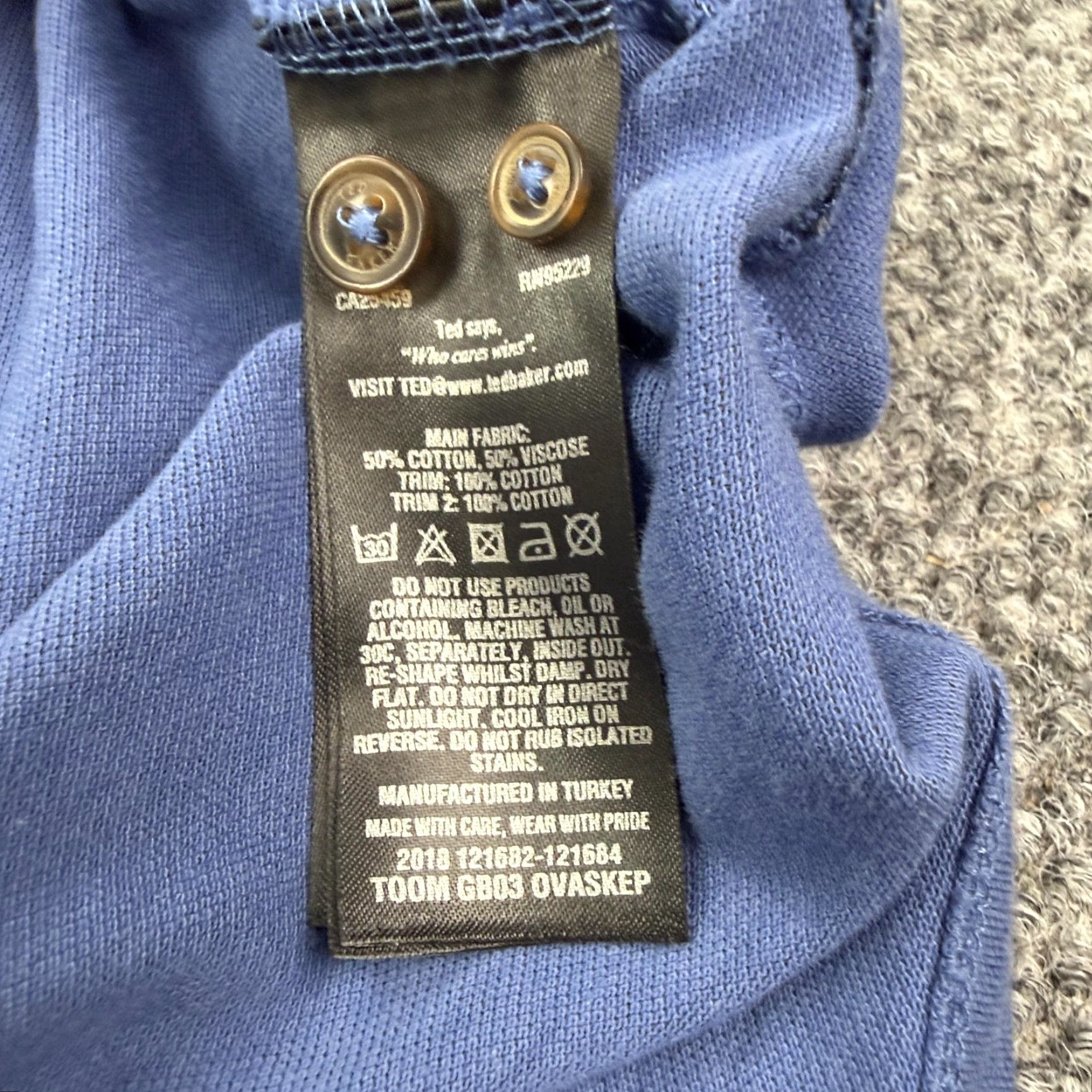 Ted Baker Ted Baker London Polo Shirt 3XL Mens Blue Button Down Collar Pocket Contrast Size US XXL / EU 58 / 5 - 7 Thumbnail