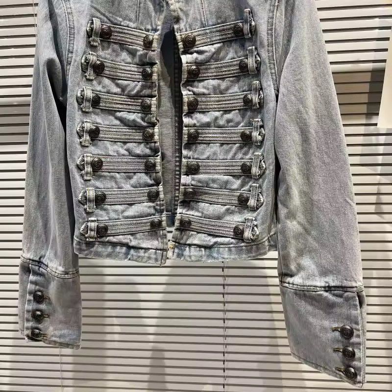 Japanese Brand Vintage Military-Inspired Denim Jacket – Bold, Structured Size US M / EU 48-50 / 2 - 2 Thumbnail