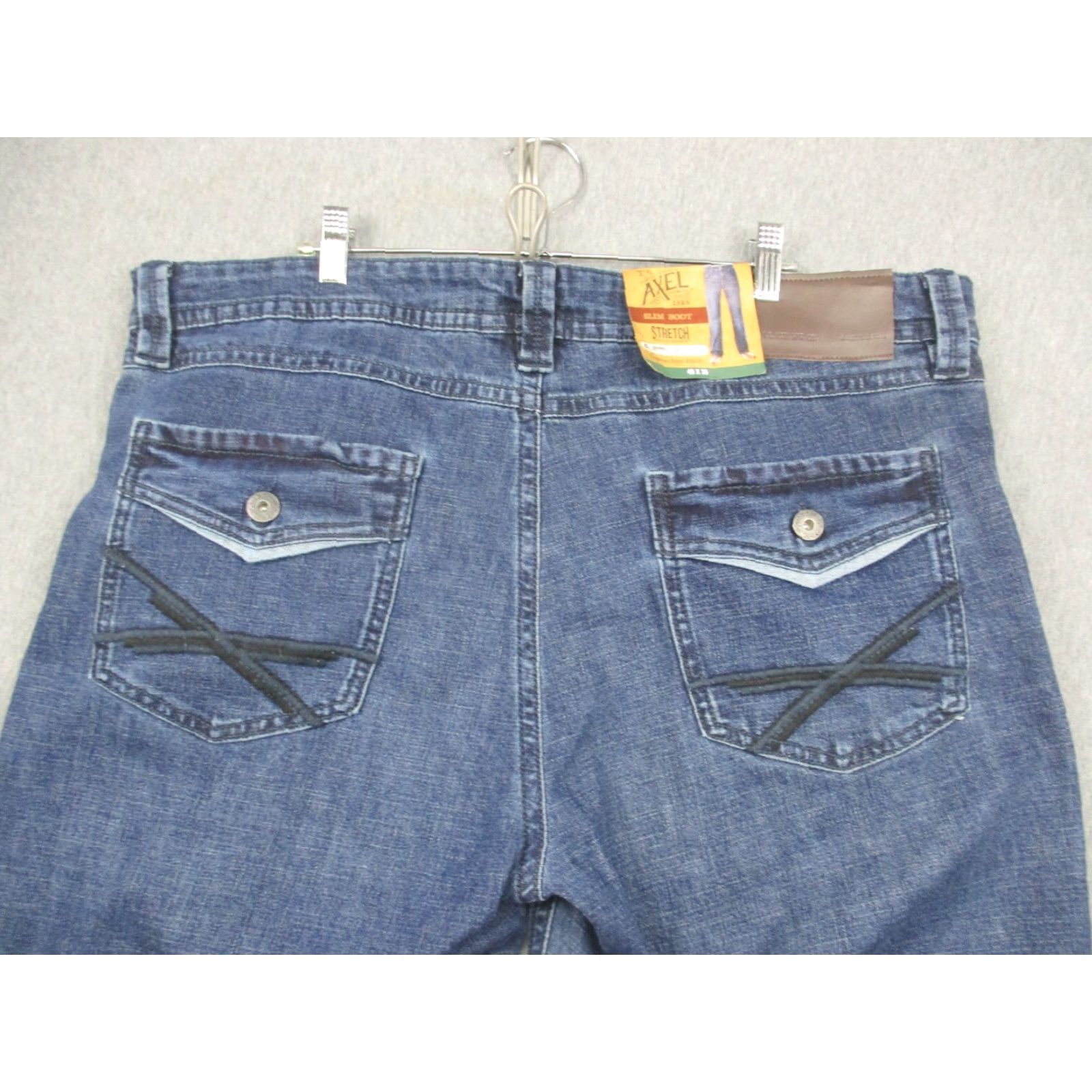 Denime Axel Jeans Mens 40x30 Blue Slim Boot Stretch Denim Pockets Western Pants Size US 40 / EU 56 - 2 Thumbnail