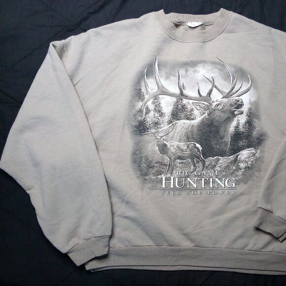 Vintage Vintage Big Game Hunting Feel The Power Crewneck Sweatshirt Size US XXL / EU 58 / 5 - 3 Thumbnail