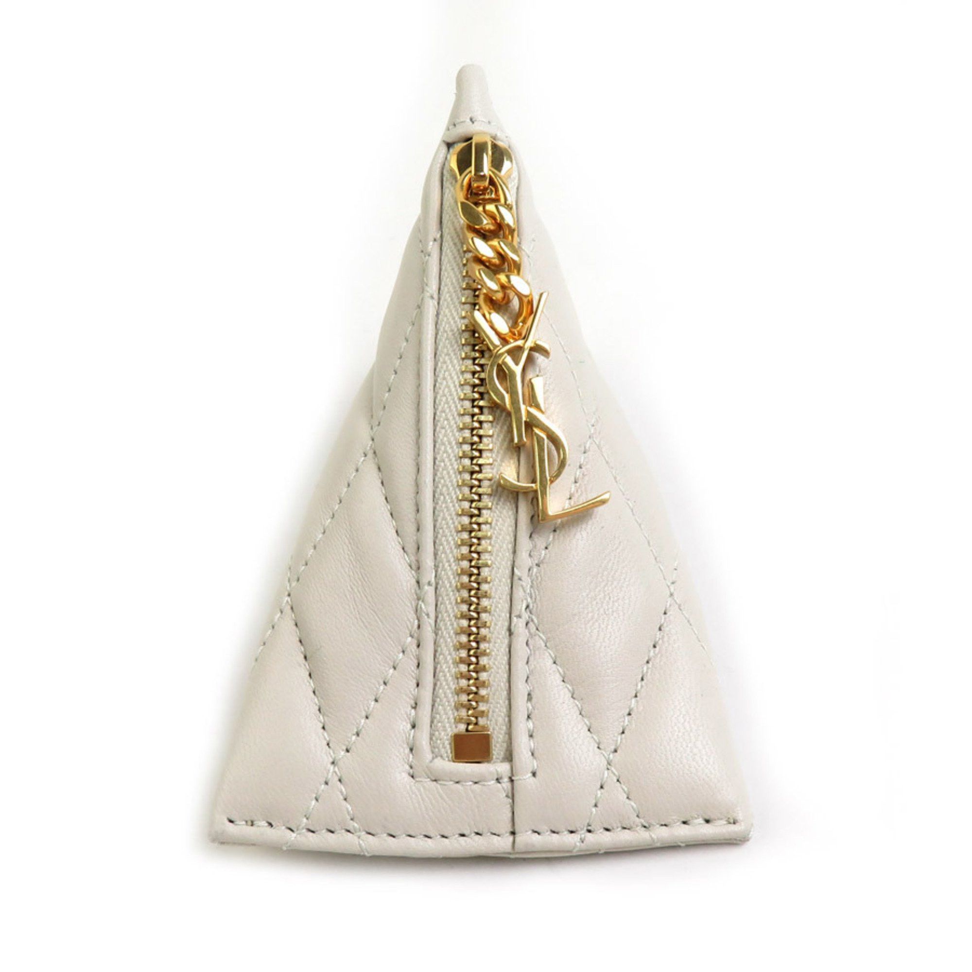 Saint Laurent Paris Saint Laurent Wallet/Coin Case Leather Ivory Women's 56106g Size ONE SIZE - 1 Thumbnail