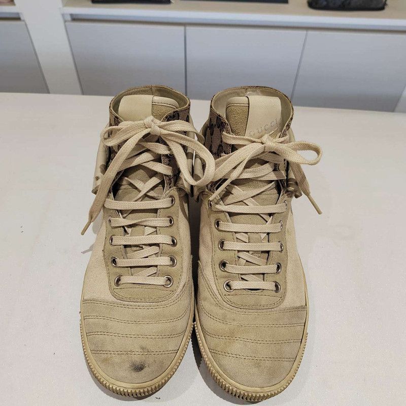 Gucci Gucci Brown High-Top Logo Sneakers for Men and Women 0079 Size US 6.5 / EU 39-40 - 1 Thumbnail
