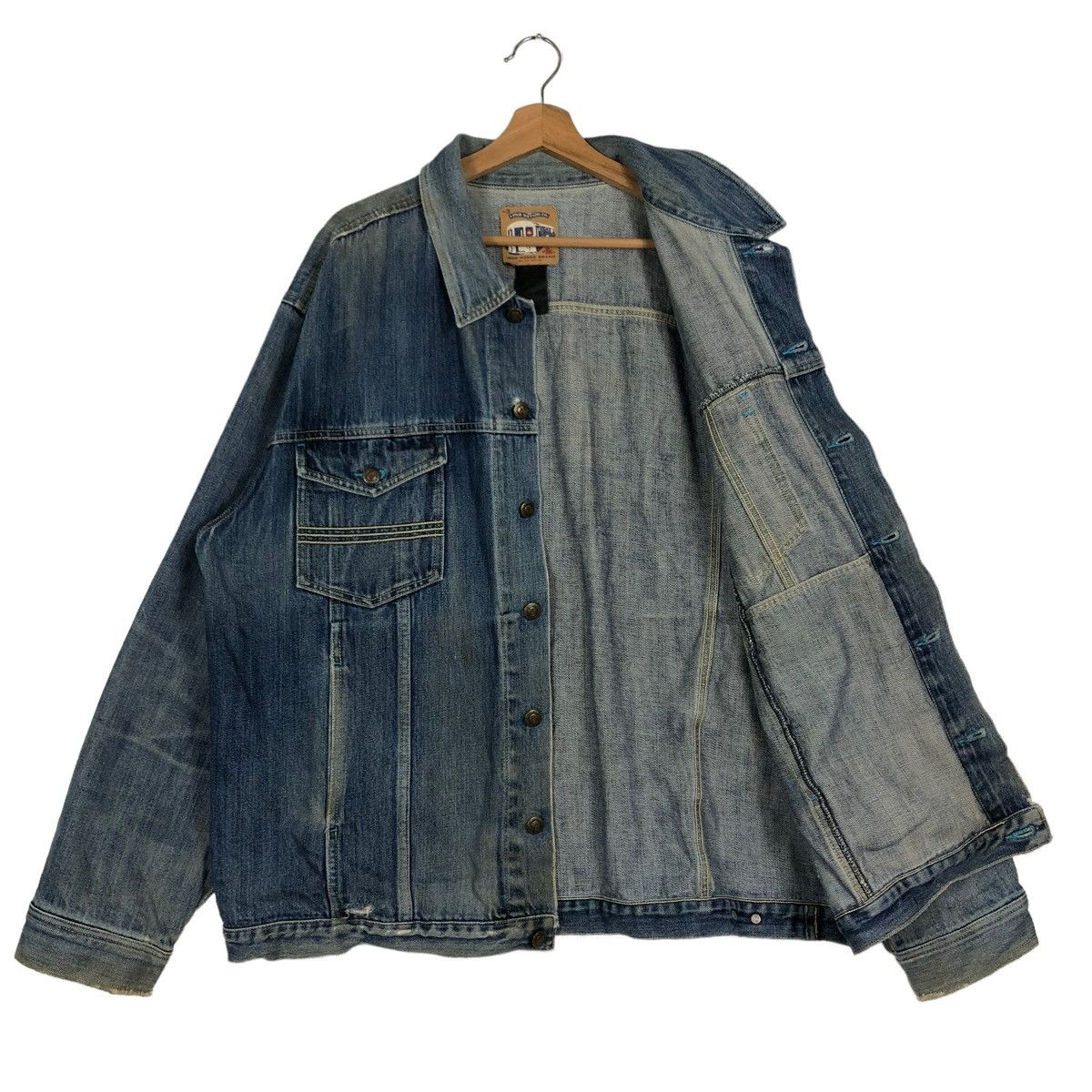 Japanese Brand 🔥90’s Vintage Denim Biker Jacket Iron Horse Big Logo Size US XL / EU 56 / 4 - 8 Thumbnail