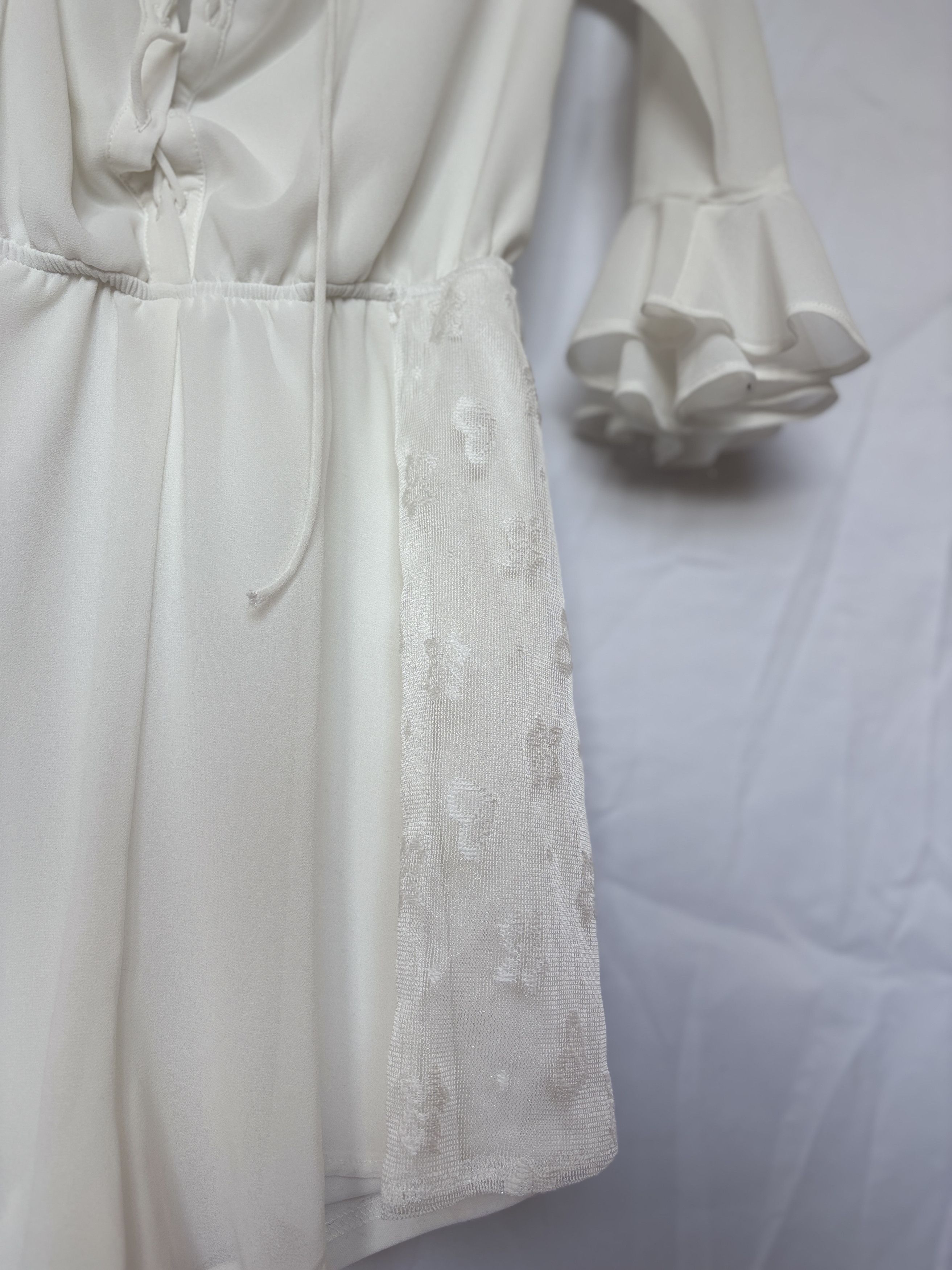 Vintage Retro White Lace Romper Size S / US 4 / IT 40 - 4 Thumbnail