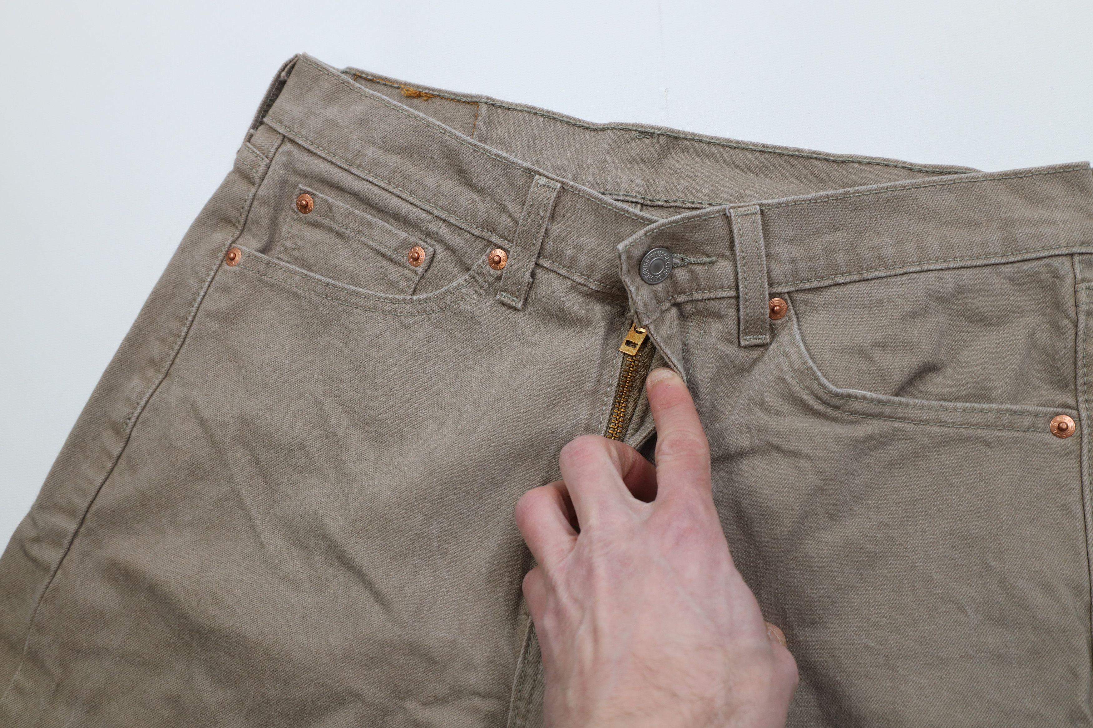 Levi's Vintage Y2K Levis 505 Regular Straight Leg Denim Jeans Beige Size US 30 / EU 46 - 7 Thumbnail