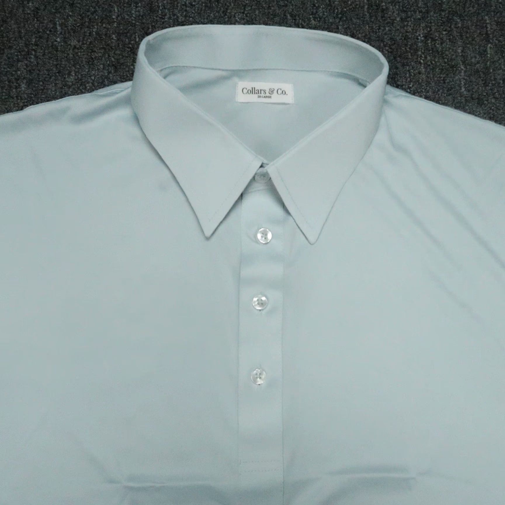 CO VINTAGE Collars & Co Shirt Mens XXL Light Blue Performance Polo Short Sleeve Stretch 2XL Size US XXL / EU 58 / 5 - 2 Thumbnail