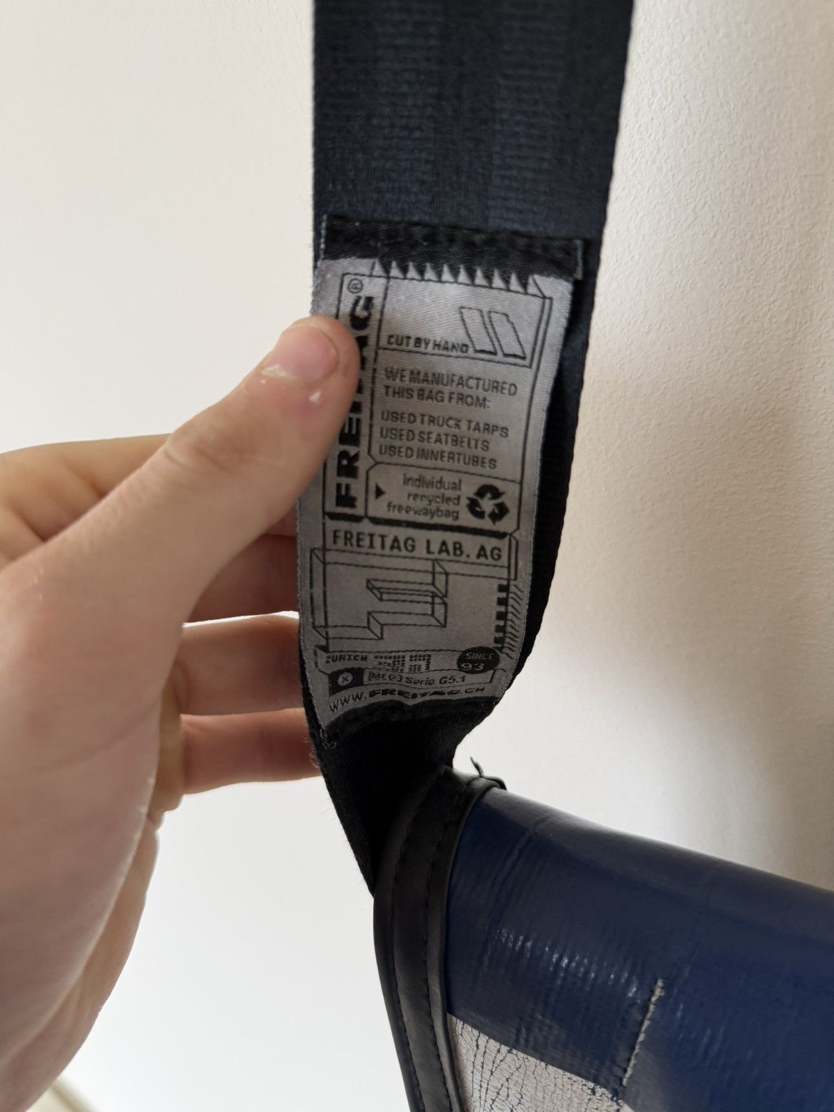 Freitag Freitag Recycled Crossbody Messenger Blue/White Bag Size ONE SIZE - 6 Thumbnail