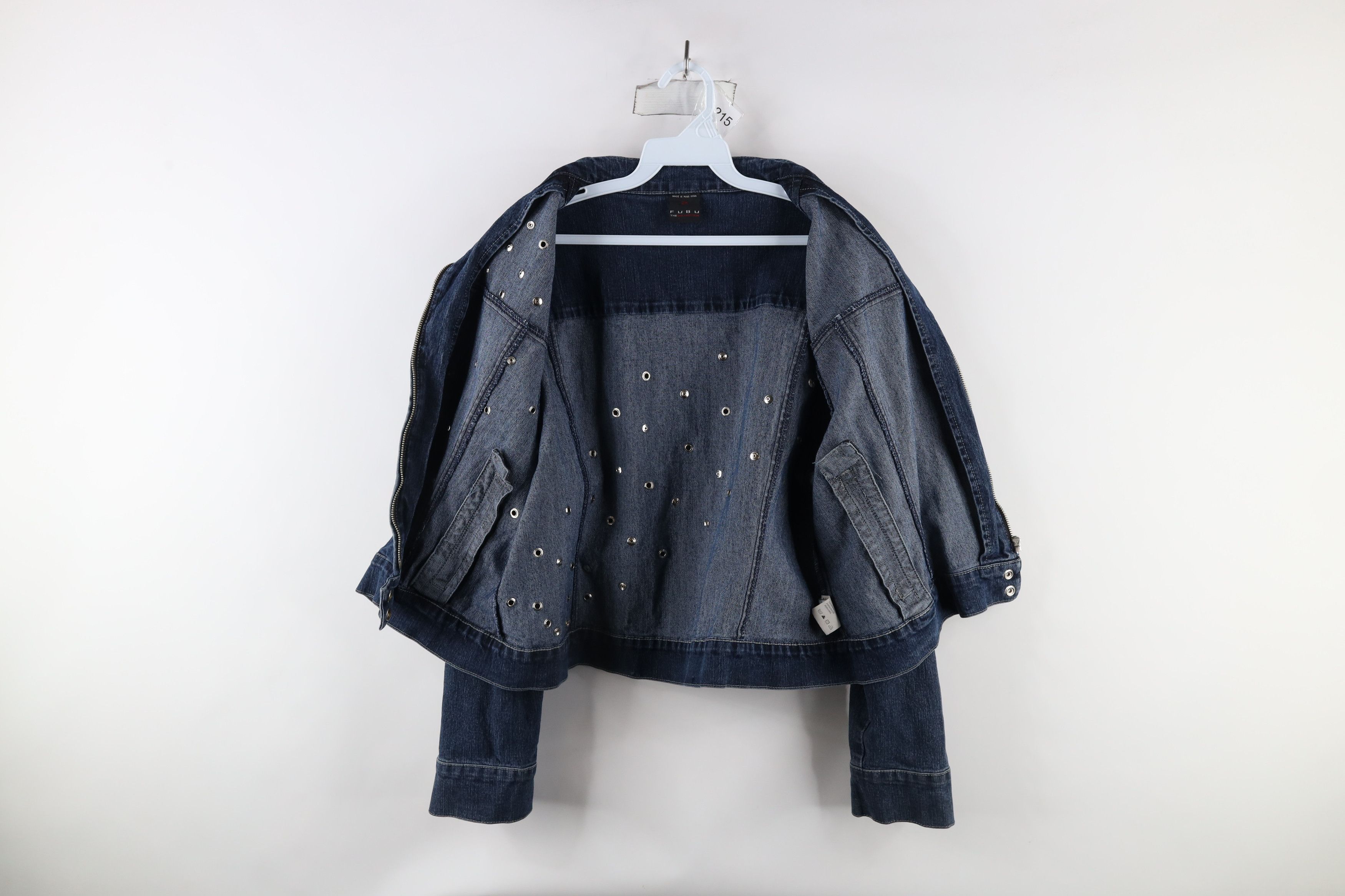 Fubu × Vintage Vintage FUBU Jeweled Studded Stretch Denim Trucker Jacket Size XXL / US 16-18 / IT 52-54 - 12 Thumbnail