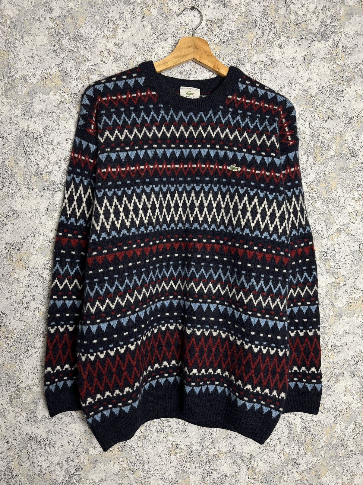 Lacoste × Vintage 🐊 Vintage 90's Lacoste Chemise Knit Baggy Sweater Japan Y2K Size US L / EU 52-54 / 3 - 1 Thumbnail