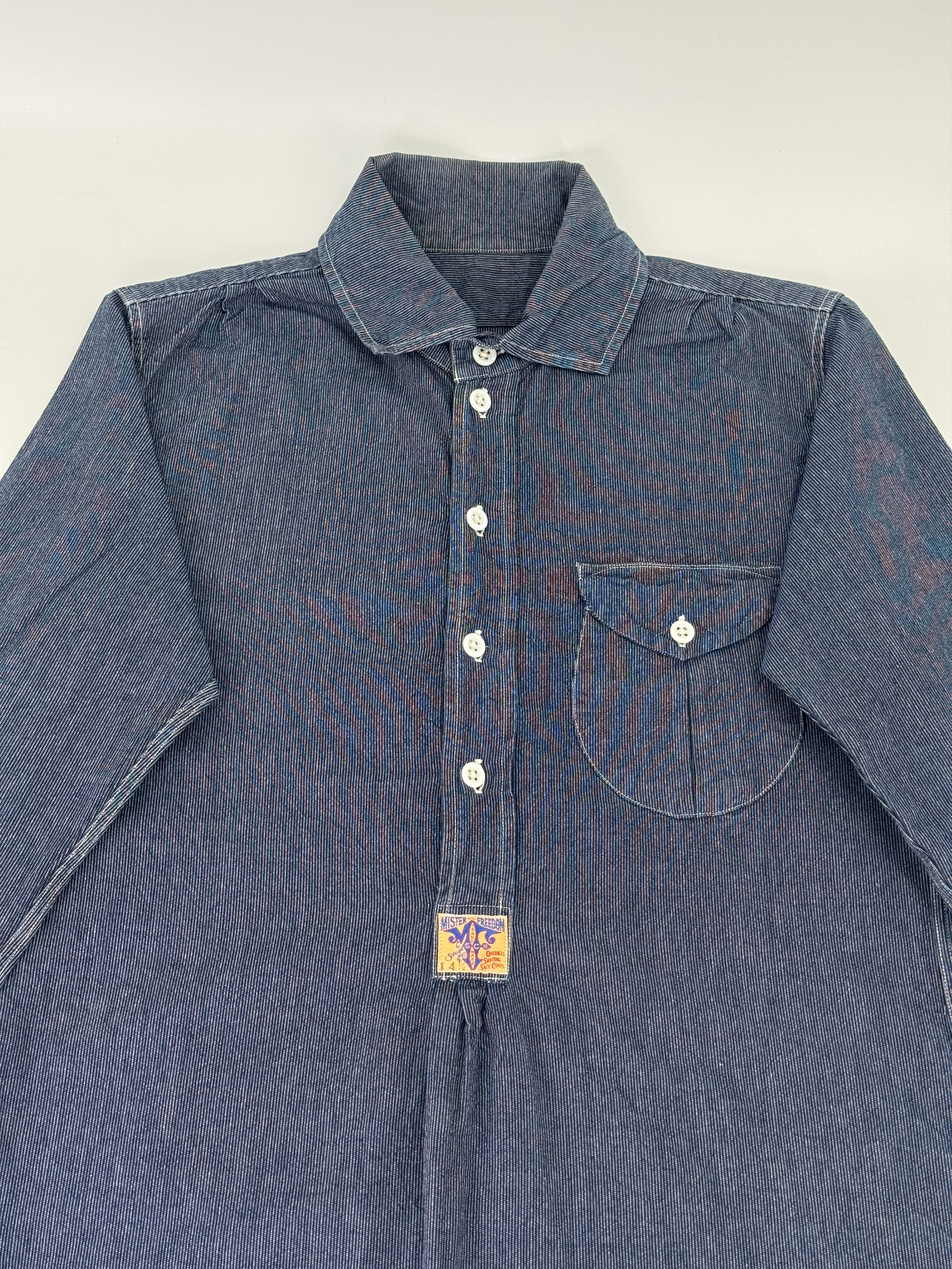 Mister Freedom × Sugar Cane Mister Freedom Sugar Cane Indigo Stripe Reno Shirt 14 1/2 Size US S / EU 44-46 / 1 - 2 Thumbnail