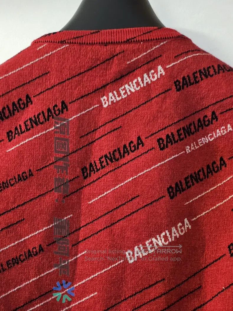 Balenciaga Balenciaga Wool Vest Red Full Logo Design Size US M / EU 48-50 / 2 - 4 Thumbnail