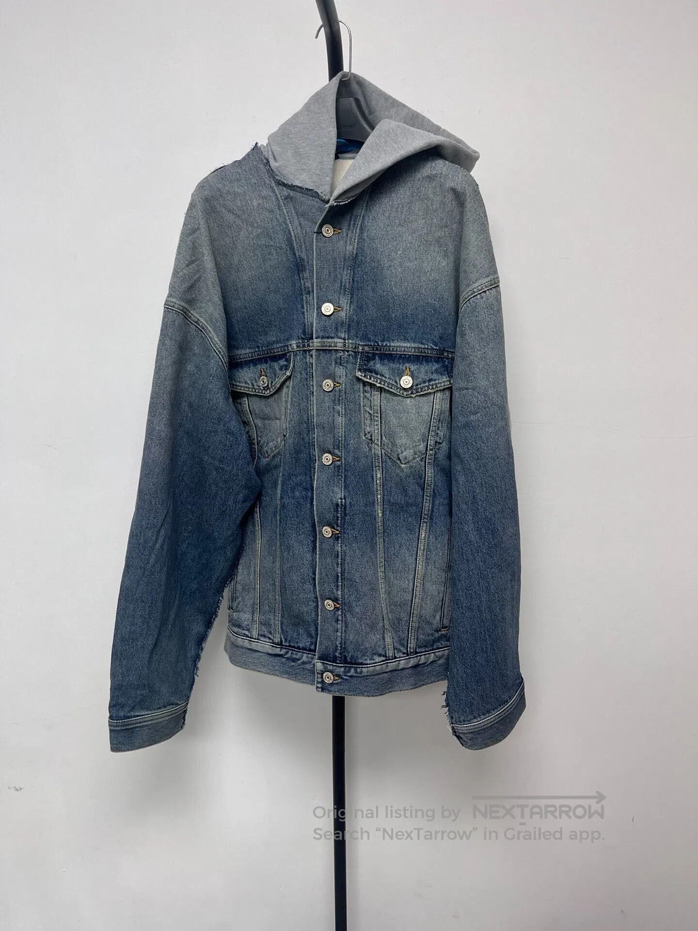 Balenciaga balenciaga hooded denim jacket for men. Size US M / EU 48-50 / 2 - 2 Thumbnail