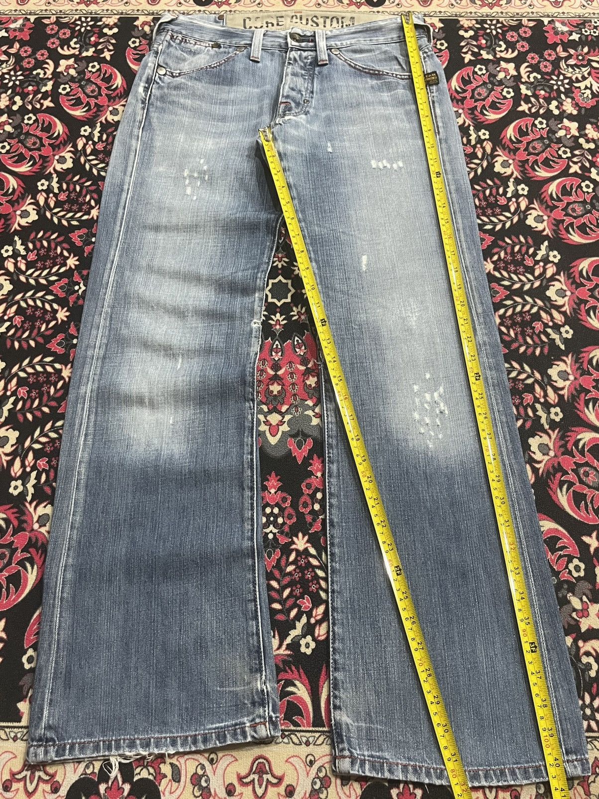 G-Star Vintage G-Star Raw Light Blue Washed Fringe Flare Jeans Size US 30 / EU 46 - 16 Thumbnail