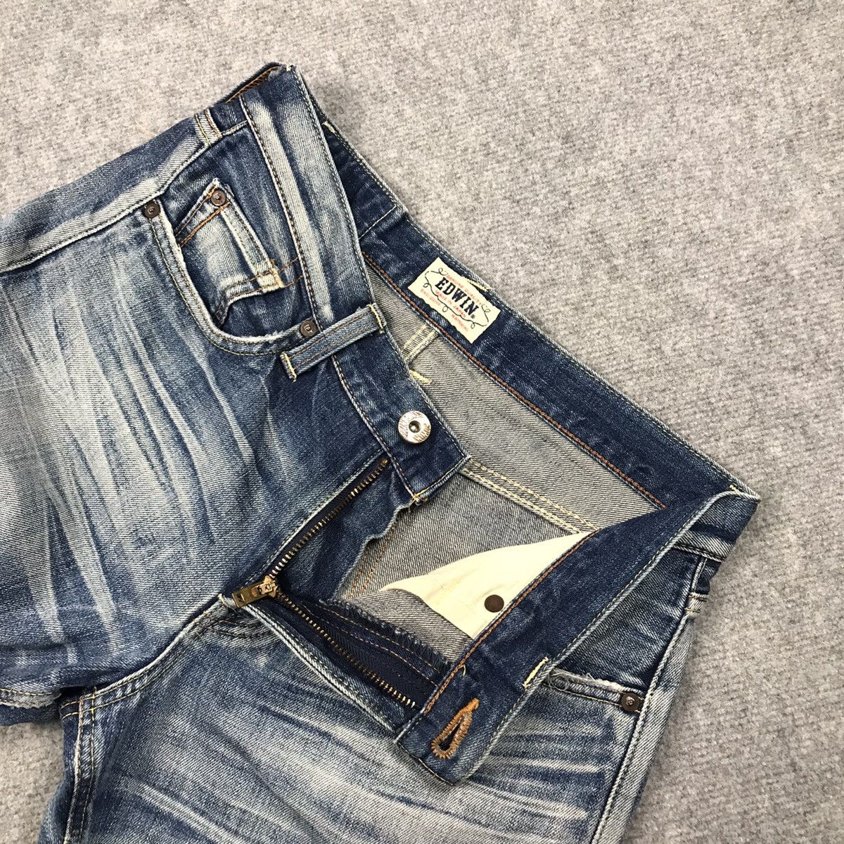 MADE IN JAPAN EDWIN DENIM FADED DISTRESSED PANTS 145