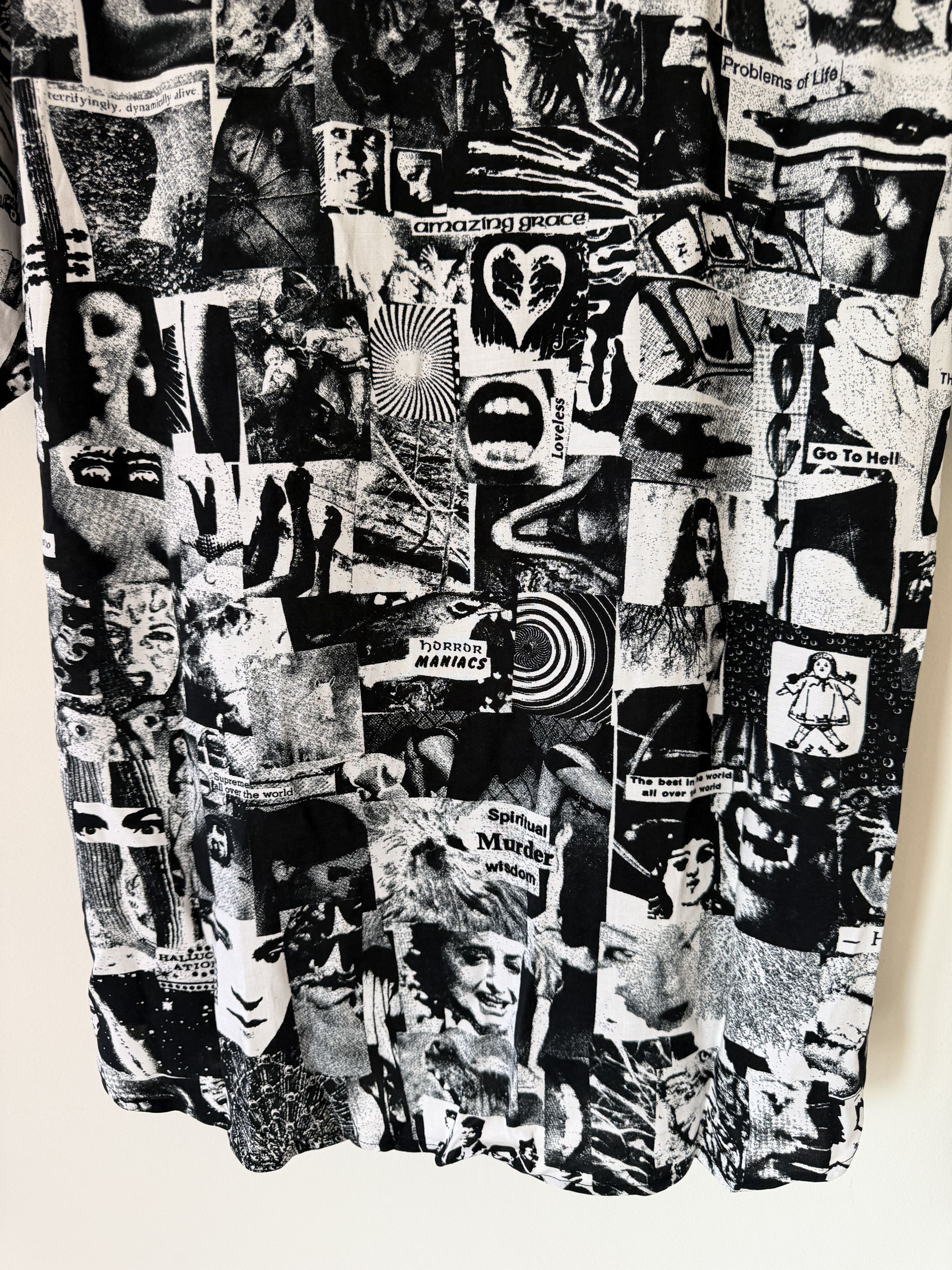 Supreme Suprem Vibrations Rayon Button Up Shirt in White Black Size US XL / EU 56 / 4 - 7 Thumbnail