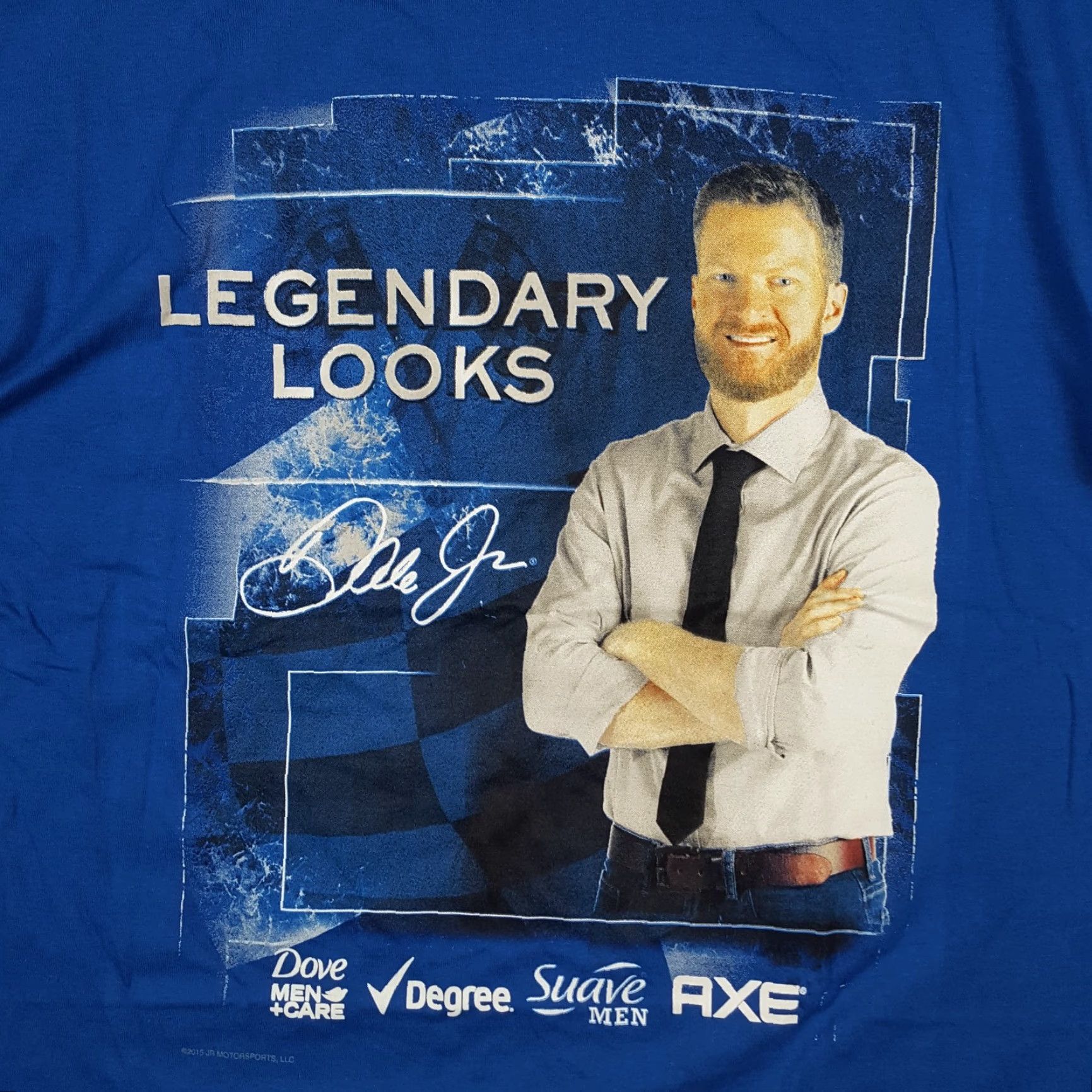 NASCAR VINTAGE Dale Earnhardt Jr NASCAR T-Shirt Men XL Short Sleeve Blue Cars Racing Retro 90s Size US XL / EU 56 / 4 - 2 Thumbnail