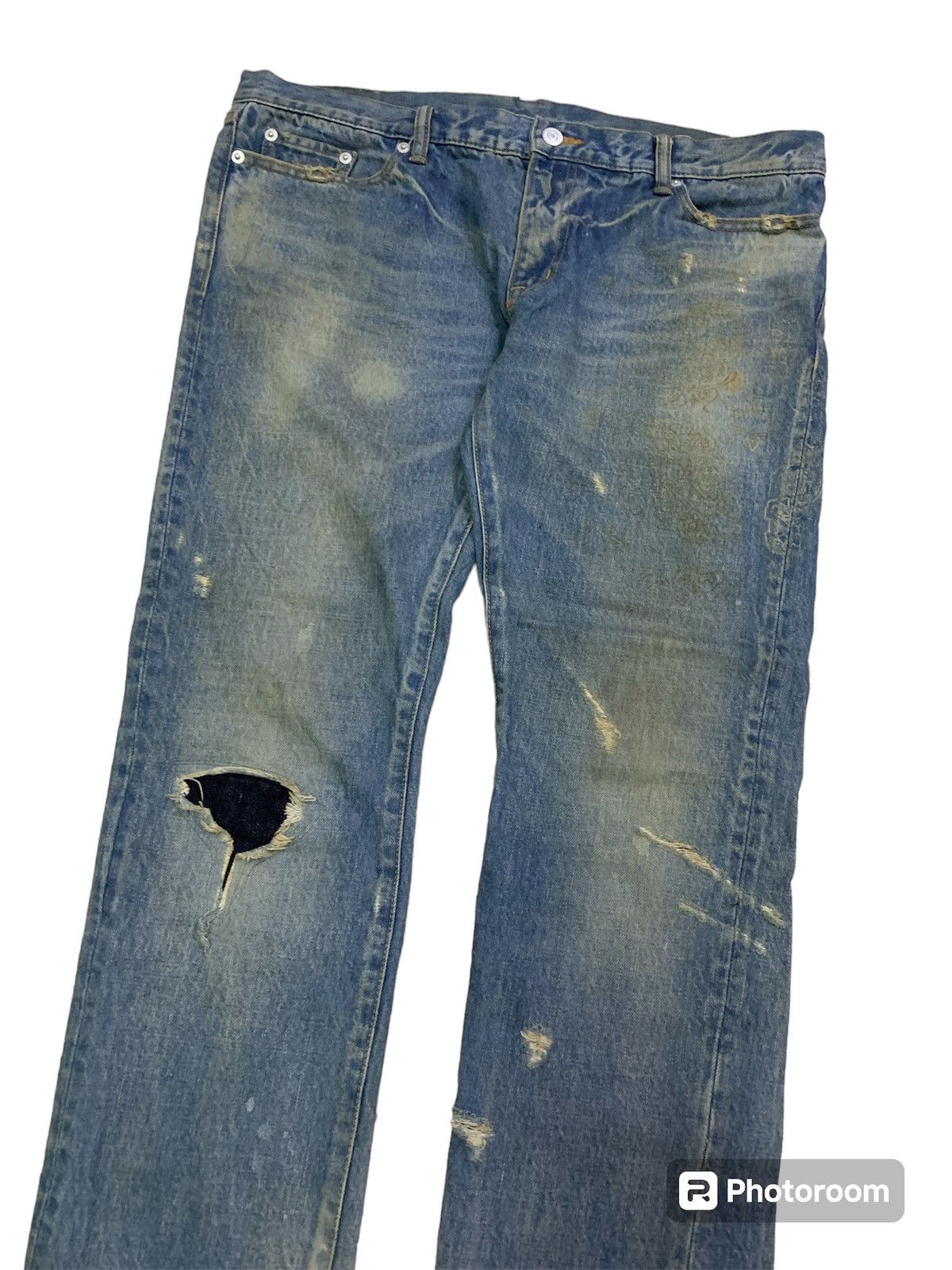Swagger 💥Vintage Japanese Swagger Ripped Denim Size US 35 - 6 Thumbnail