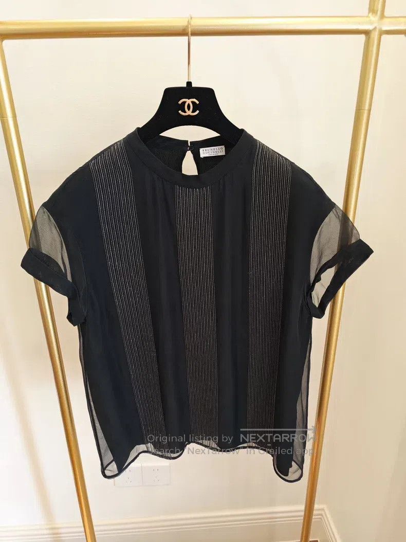 Brunello Cucinelli Brunello Cucinelli Double-Layer Silk Top Size XS / US 0-2 / IT 36-38 - 1 Thumbnail