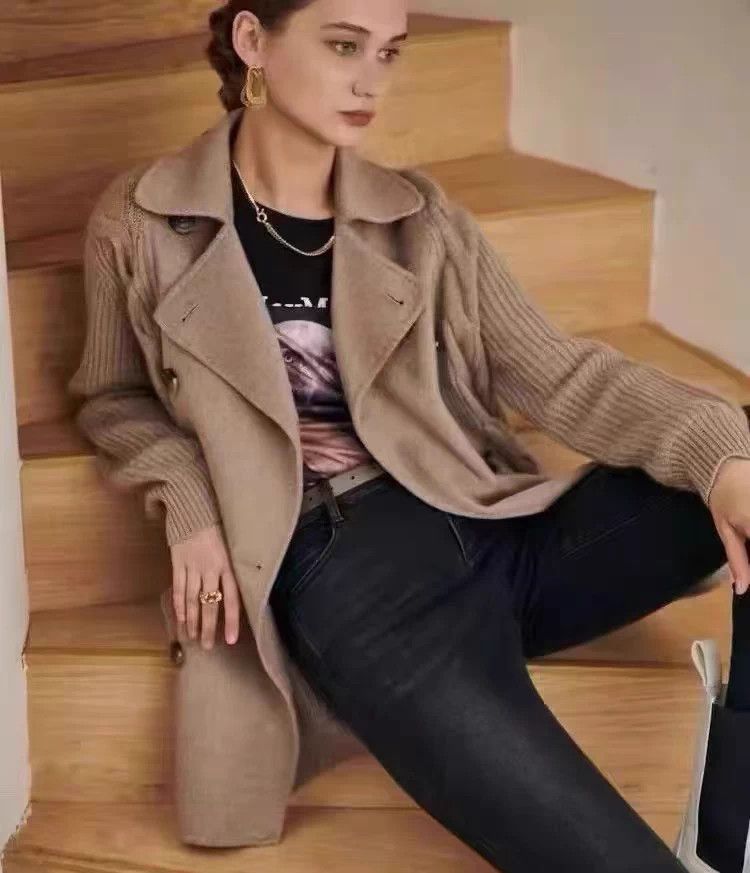 Max Mara MaxMara Rumena Cashmere Camel Colorblock Jacket Size M / US 6-8 / IT 42-44 - 6 Thumbnail