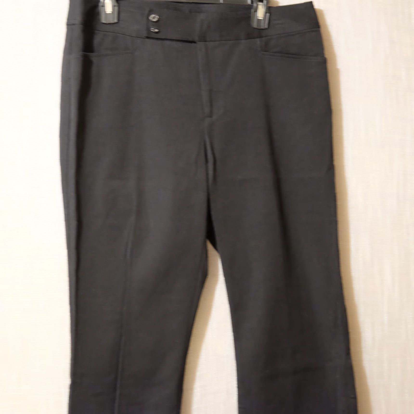 Chaps Chaps Dress Pants Straight Leg Black Super Stretch Mid-Rise Womens 12 Pants black dress pants stretch mid rise Regular Womens Size 34" / US 12 / IT 48 - 2 Thumbnail