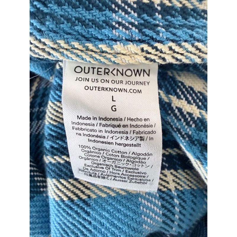 Outerknown Outerknown Blue Plaid Organic Cotton Flannel Shirt, Size L Size US L / EU 52-54 / 3 - 6 Thumbnail