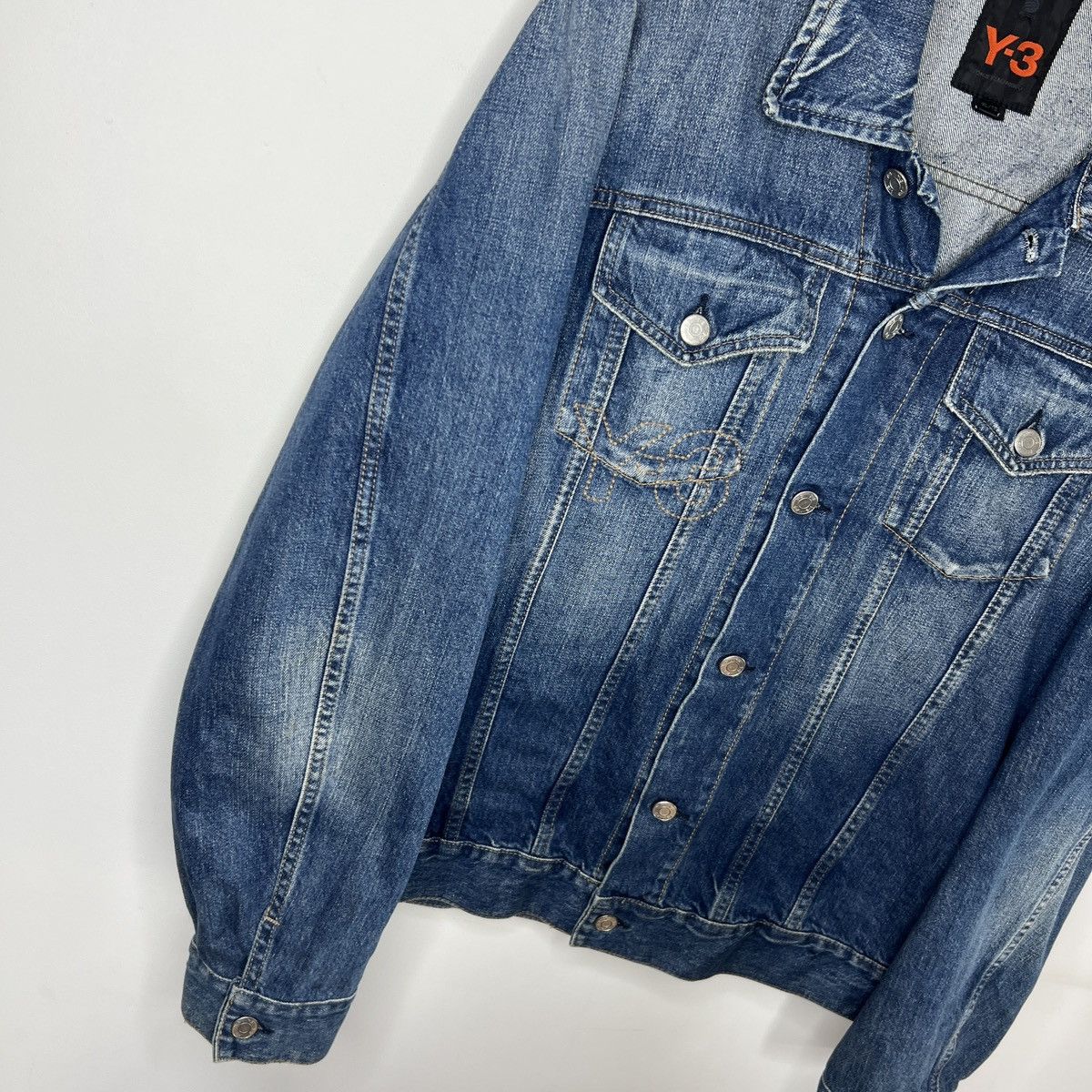 Adidas × Y-3 Y-3 by Yohji Yamamoto vintage 2006 Adidas Faded Denim Jacket Size US XL / EU 56 / 4 - 5 Thumbnail