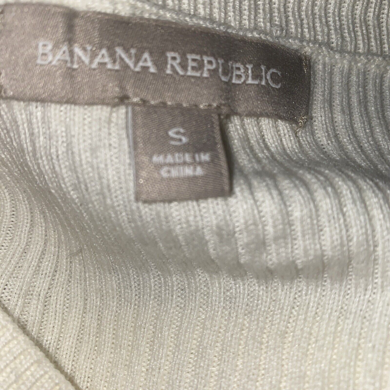 Banana Republic Banana Republic Women's Ivory Sweater Small Faux Leather Size S / US 4 / IT 40 - 6 Thumbnail