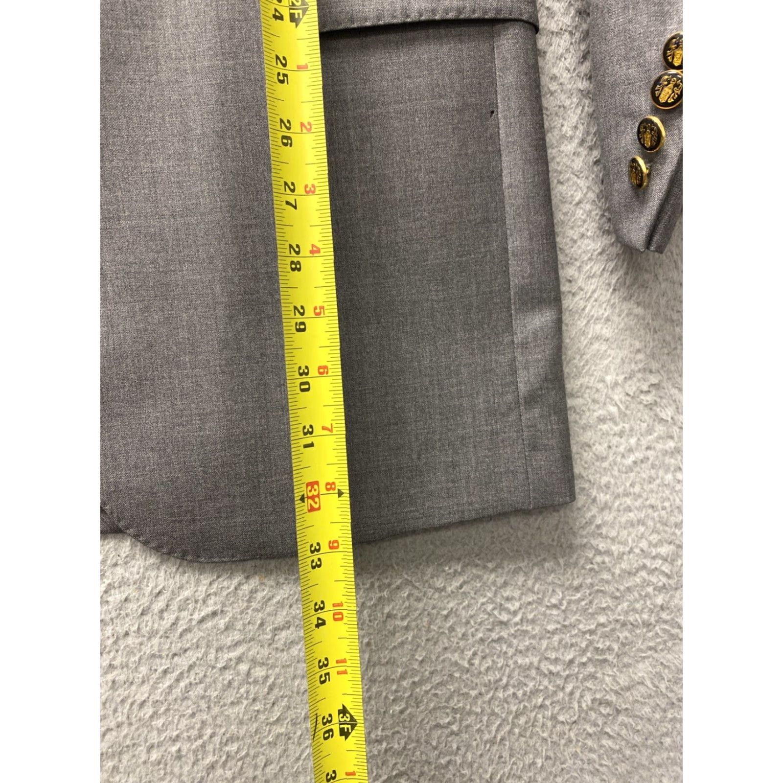 Proper Cloth VINTAGE Proper Cloth Gray Blazer 40L Wool Three-Button Long Mens Italy Size 40L - 7 Thumbnail