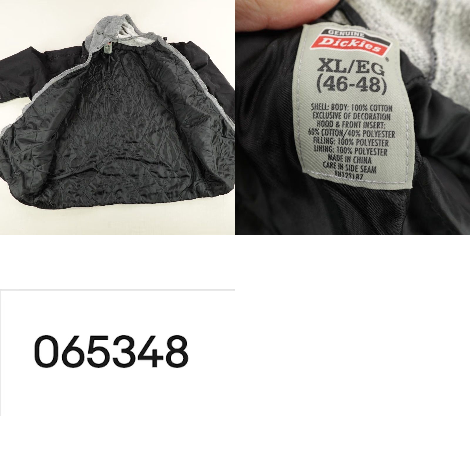 Dickies Dickies Jacket Mens XL Black Quilt Lined Hooded Chore Field Barn Work Coat Zip Jacket Size US XL / EU 56 / 4 - 8 Thumbnail