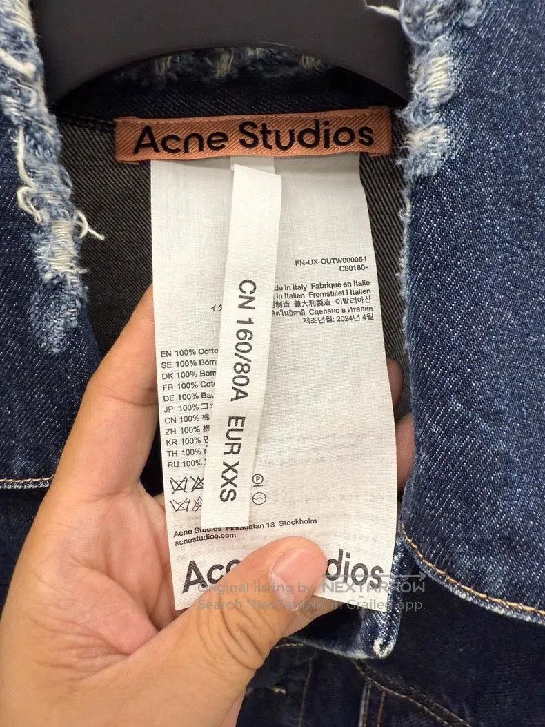 Acne Studios Acne Studios FW24 Distressed Denim Jacket. Size US XXS / EU 40 - 3 Thumbnail