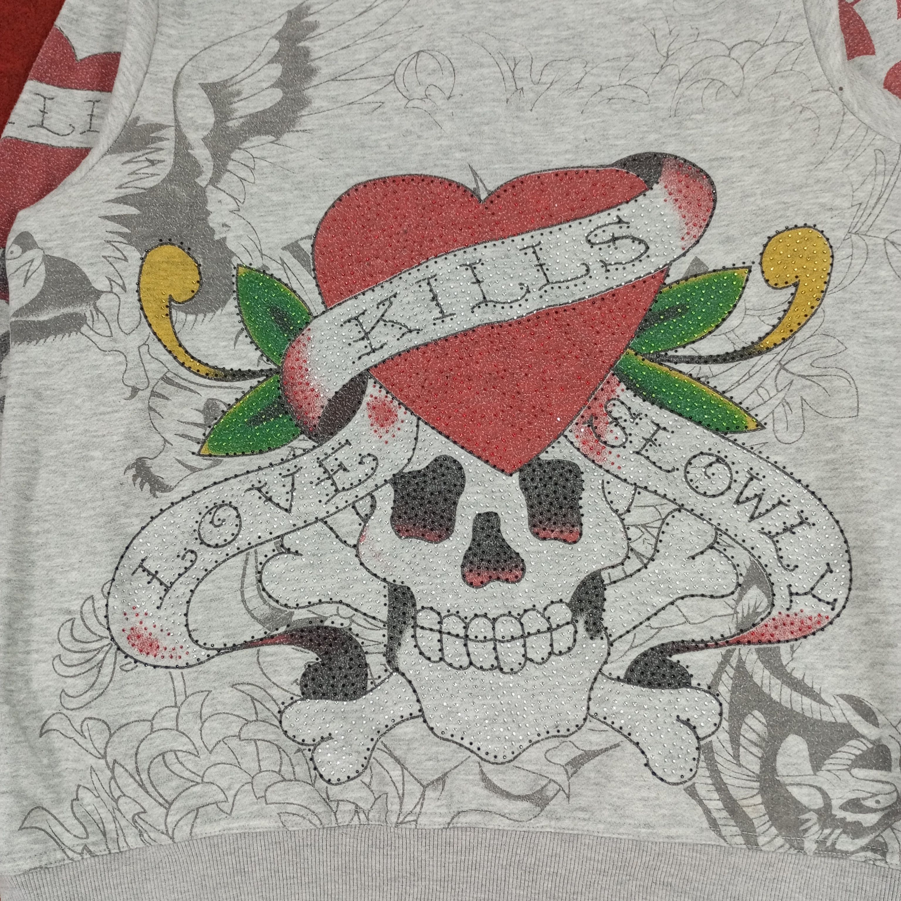 Christian Audigier Ed Hardy Designer Brand Skulls Design Zipper Hoodies Size US M / EU 48-50 / 2 - 2 Thumbnail