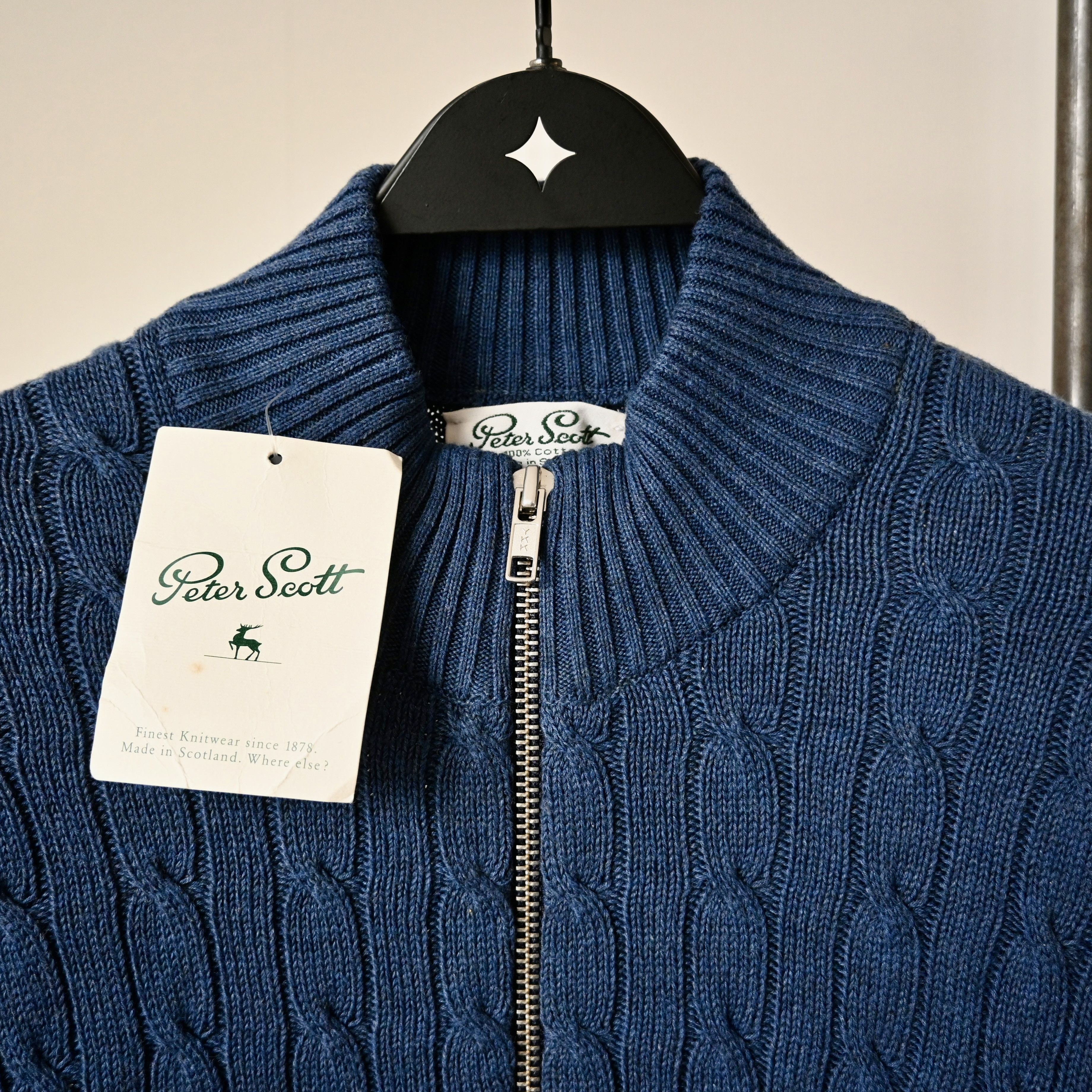Vintage DEADSTOCK, vintage 1990s Peter Scott zip-up cotton sweater Size US M / EU 48-50 / 2 - 5 Thumbnail