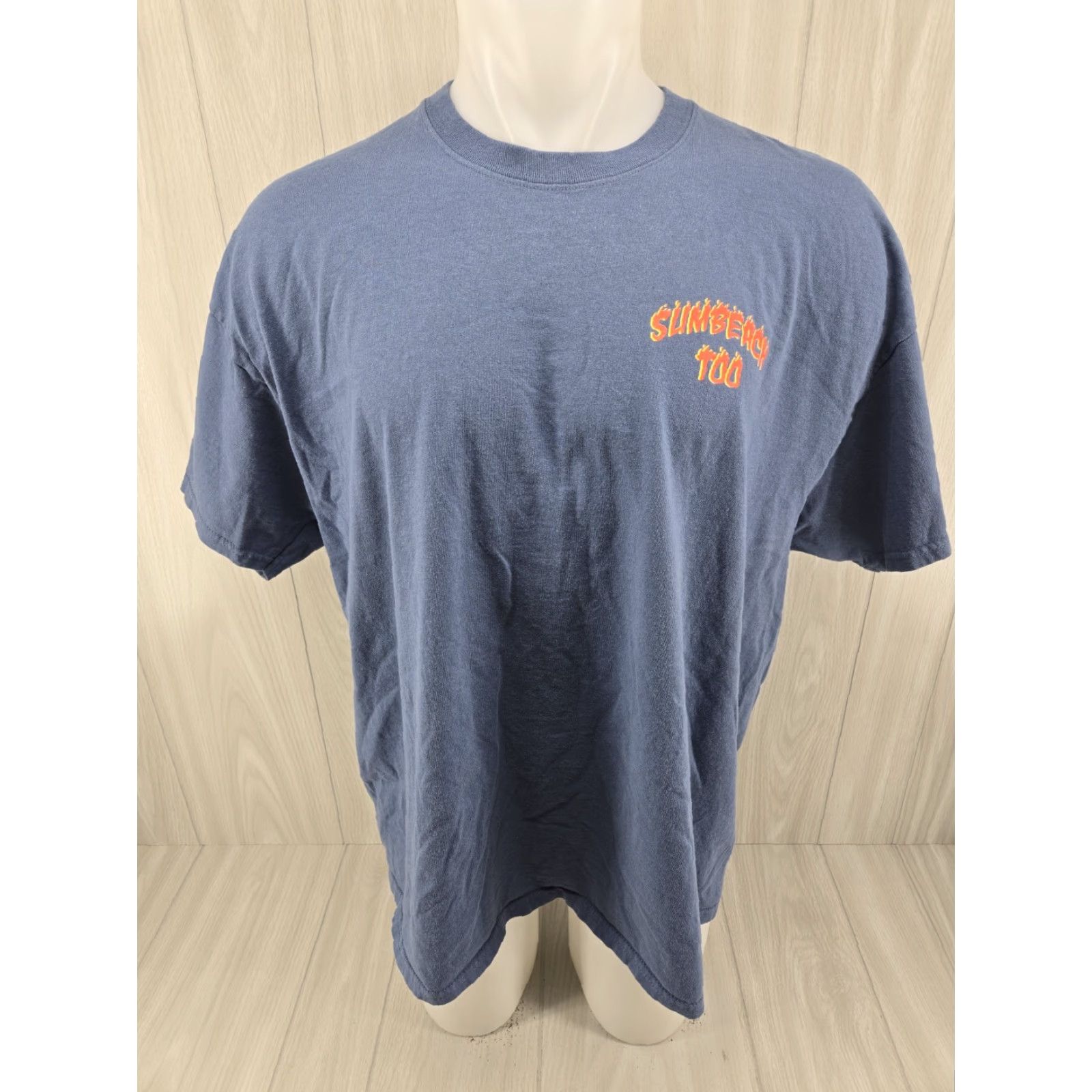 Vintage Back Mud Truck Sumbeach T00 Men's T-Shirt 2XL Blue Graphic Print Short Sleeve Jersey 100% Cotton Size US XXL / EU 58 / 5 - 3 Thumbnail
