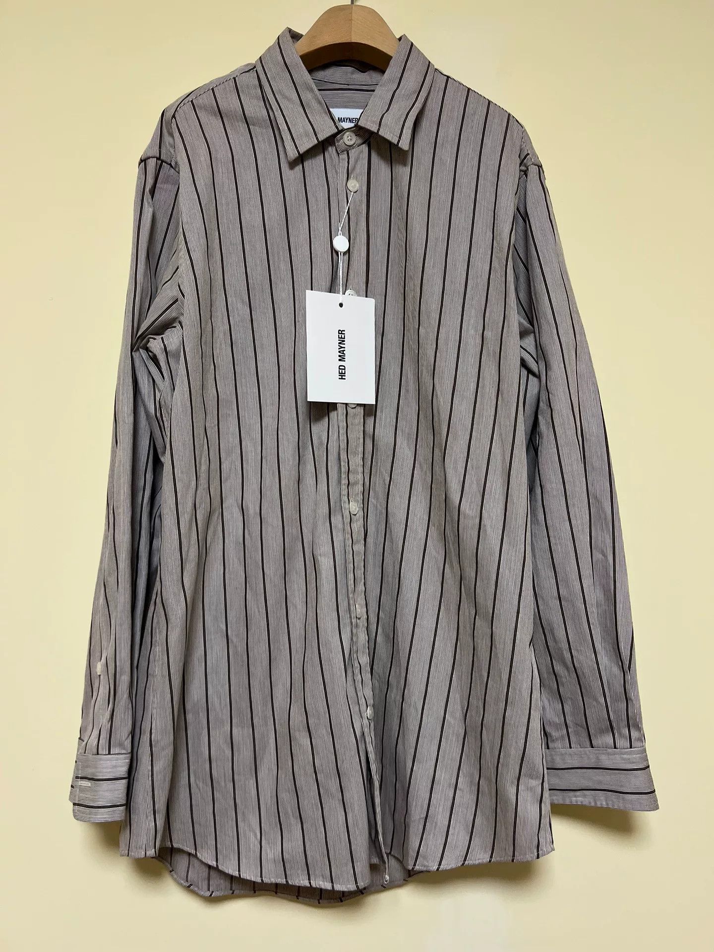 Hed Mayner Hed Mayner Brown Striped Shirt Size US M / EU 48-50 / 2 - 1 Thumbnail