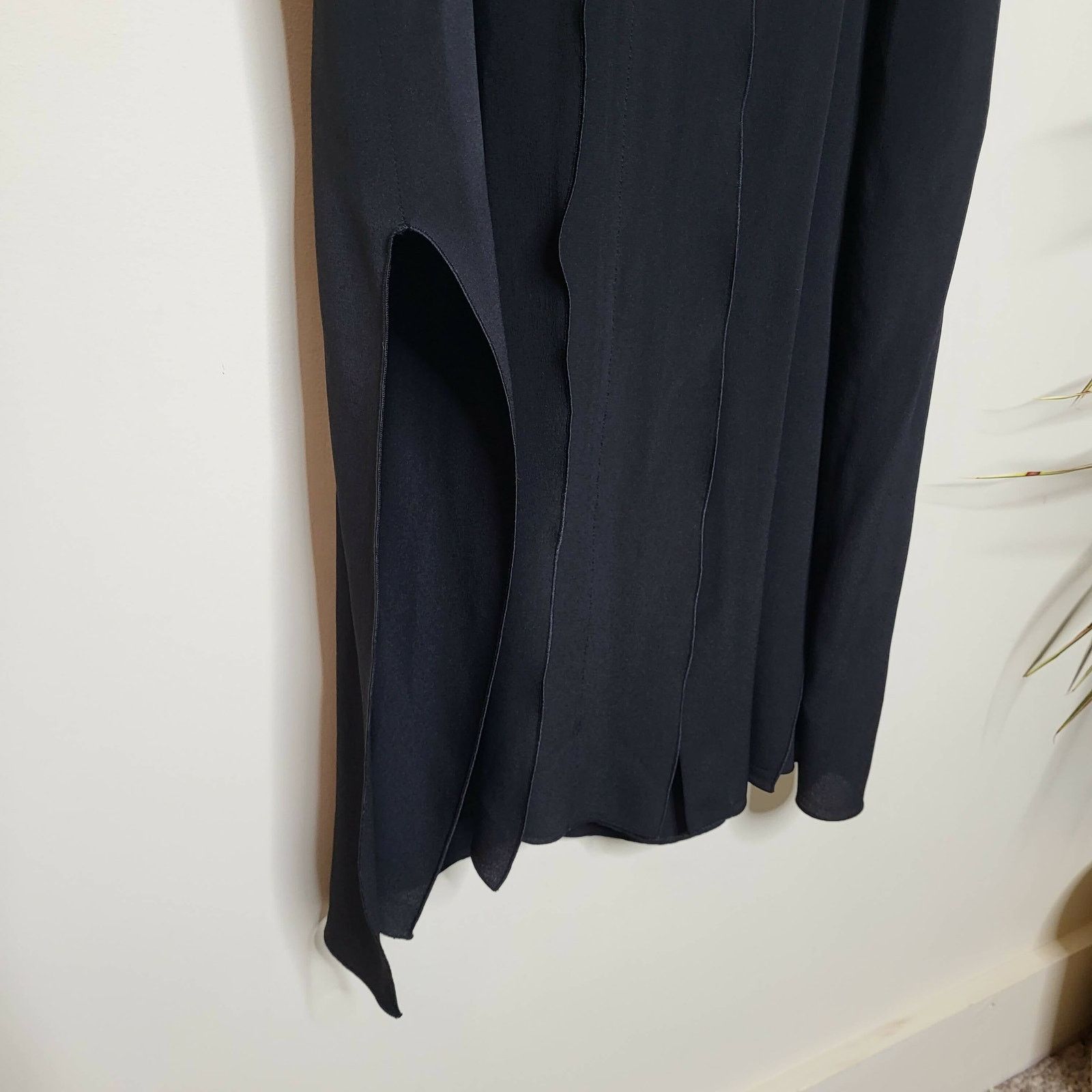 Jil Sander Jil Sander Silk Black Sleeveless Button Midi Shirt Dress 40 Size S / US 4 / IT 40 - 7 Thumbnail