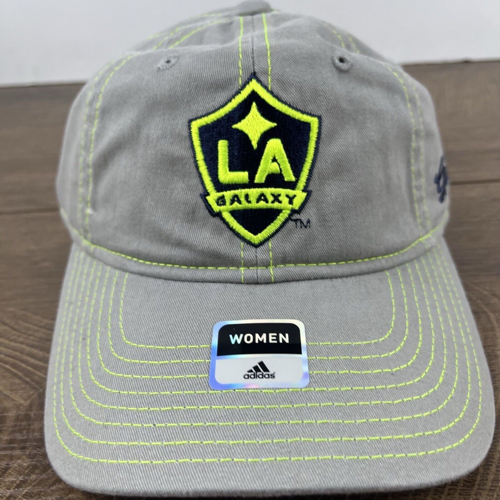 Adidas LA Galaxy Adidas Hat Womens MLS Hat Gray Cap Adjustable Hat Size ONE SIZE - 4 Thumbnail