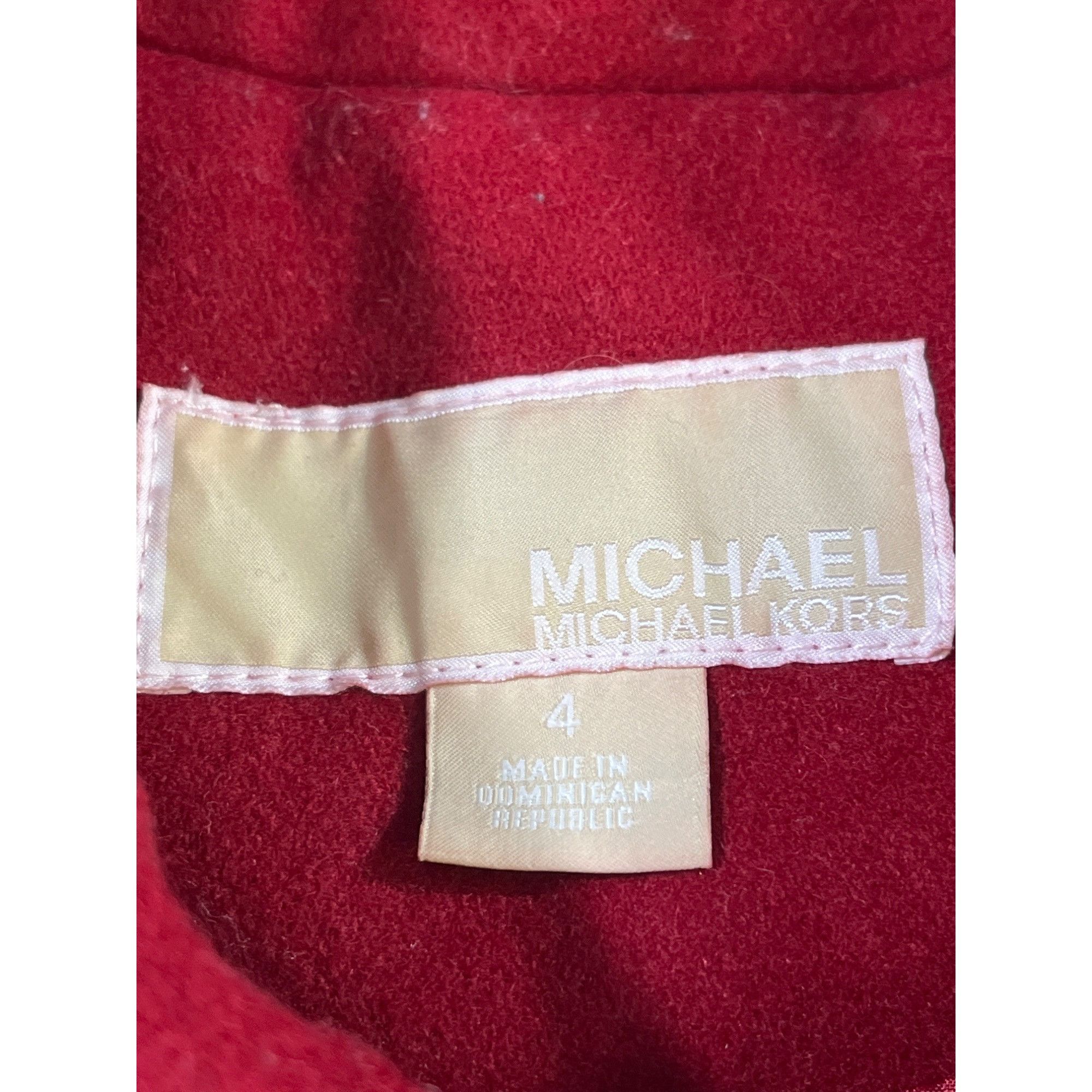 Michael Kors Michael Michael Kors Women's Red Hooded Peacoat Size 4 SKU 5 Size S / US 4 / IT 40 - 6 Thumbnail