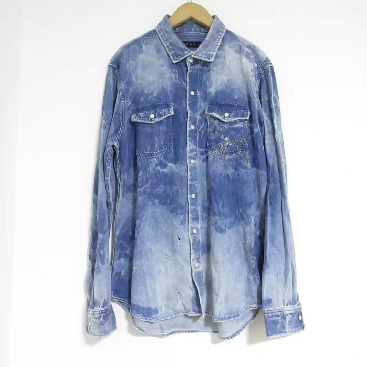 Roar Roar Mainline Crystal Double Guns Denim Shirt K11 Size US XL / EU 56 / 4 - 1 Thumbnail