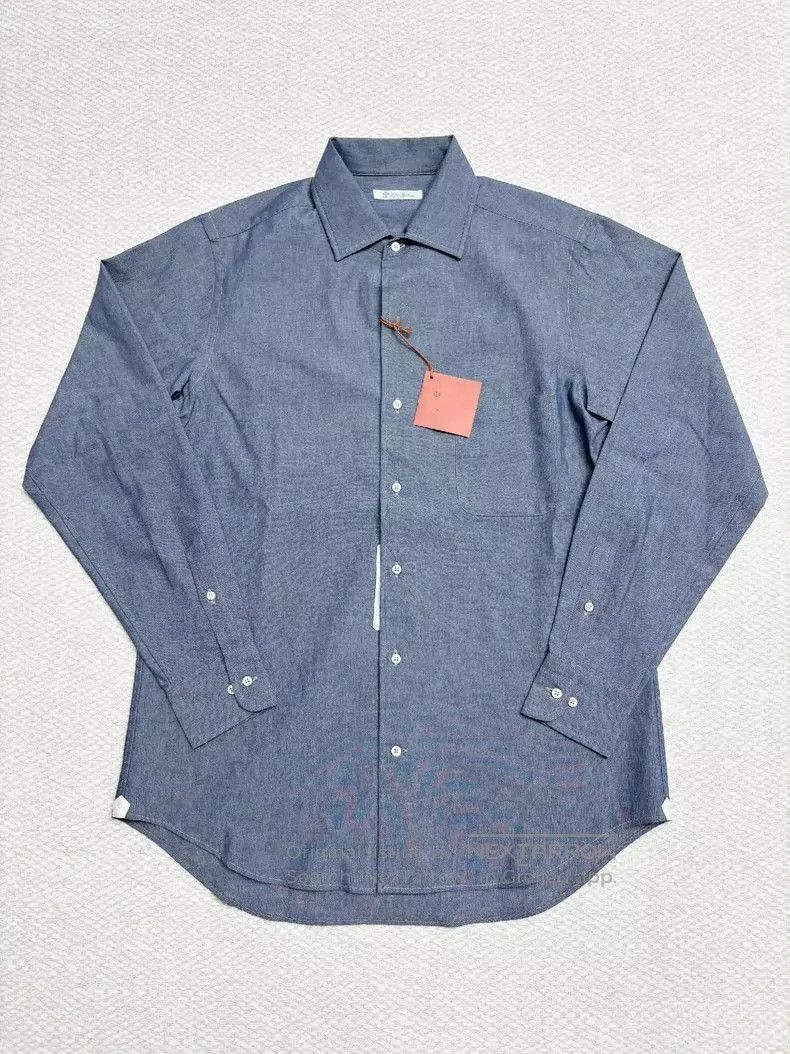 Loro Piana Loro Piana Blue Long Sleeve Shirt. Size US M / EU 48-50 / 2 - 1 Thumbnail