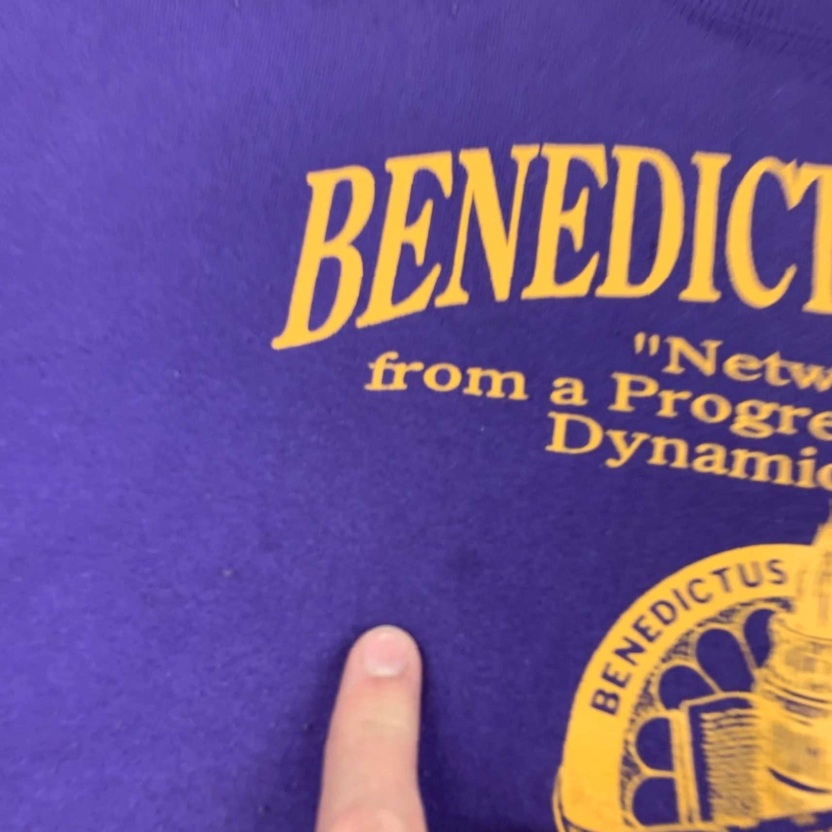 Hanes VINTAGE Benedict College Sweatshirt Men's XL Purple College 90s School Pullover Size US XL / EU 56 / 4 - 4 Thumbnail