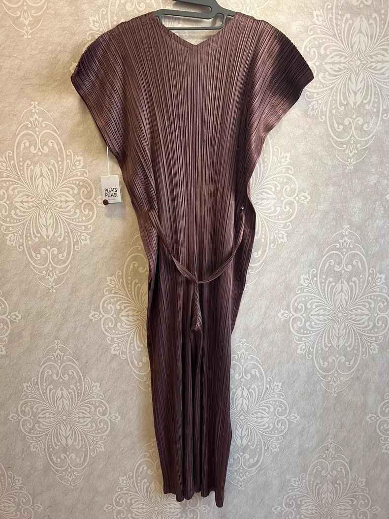 Issey Miyake Issey Miyake size:3 Brown pleated dress Size S / US 4 / IT 40 - 2 Thumbnail