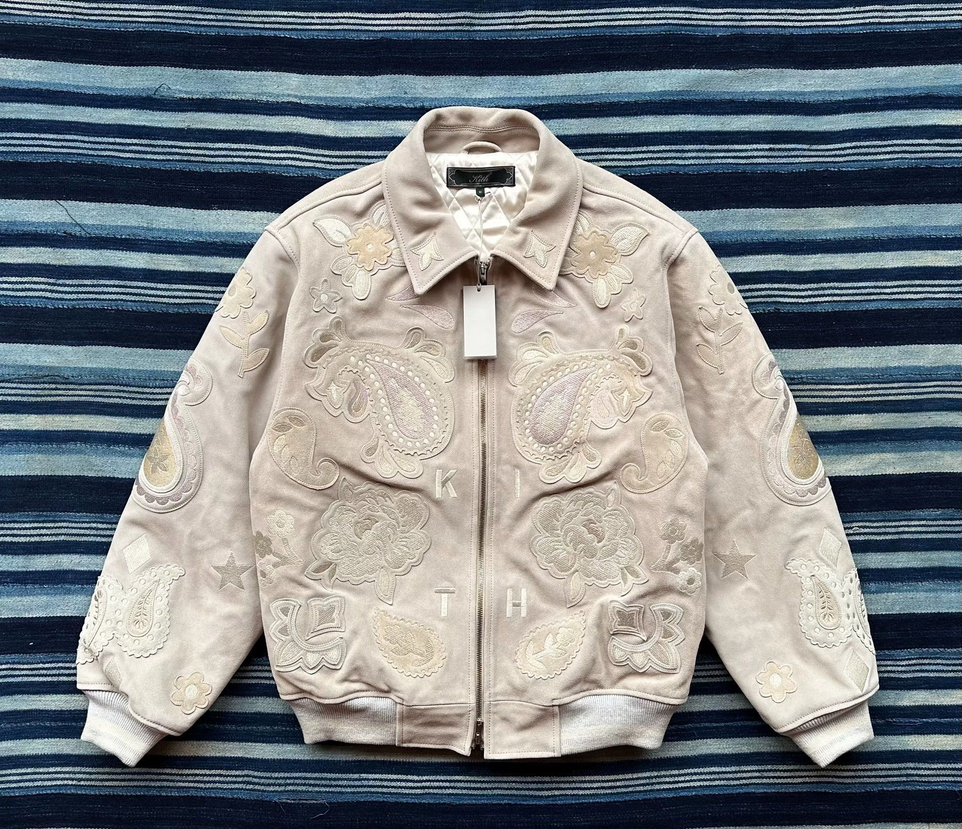 Kith Kith Lamont Coaches Jacket Sand Leather Suede Embroidered Size US M / EU 48-50 / 2 - 1 Thumbnail