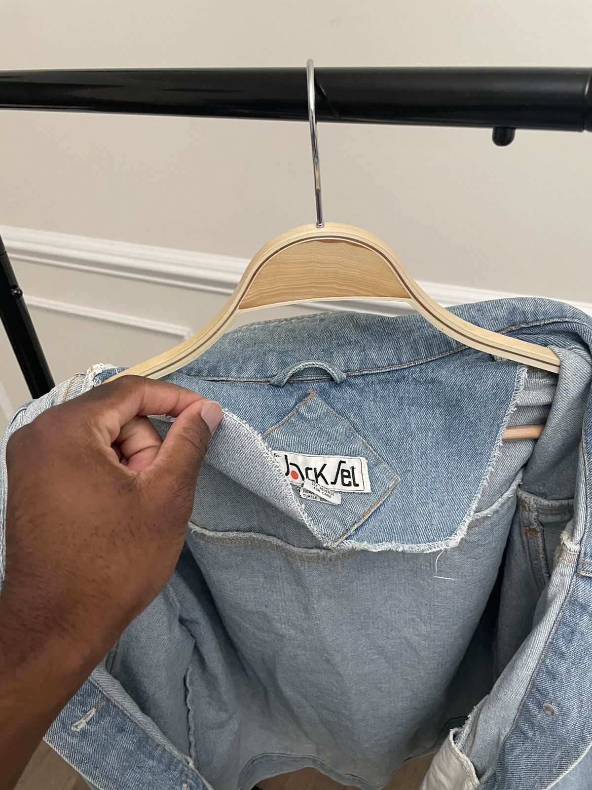 Wrangler Vintage 90s Blue Denim Trucker Jacket Mid Wash Levis Size US XL / EU 56 / 4 - 5 Thumbnail
