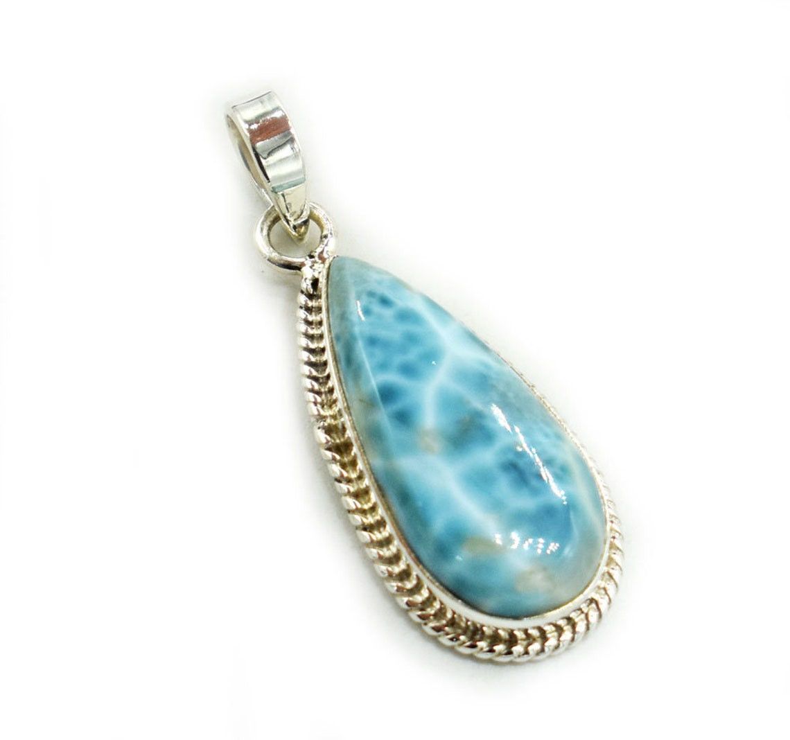 Handmade Natural Blue Larimar Gemstone Pendant, 925 Size ONE SIZE - 3 Thumbnail