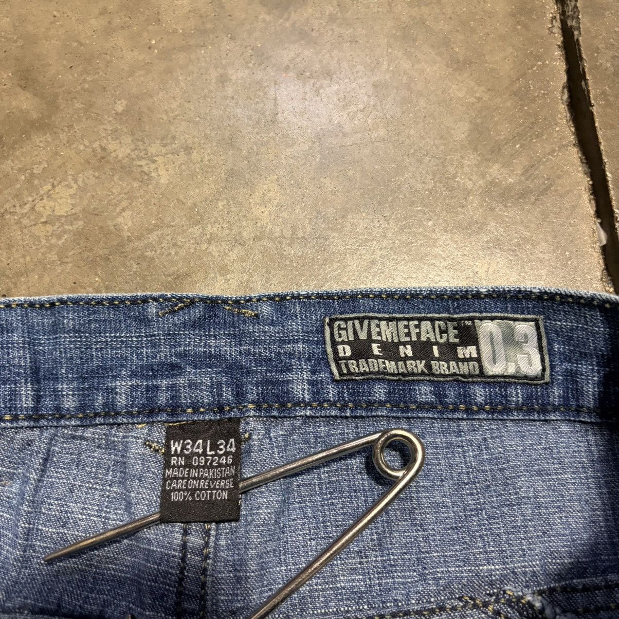 Southpole Vintage Y2K GiveMeFace GMF Baggy Denim Jeans Skater Wide Leg Size US 34 / EU 50 - 14 Thumbnail