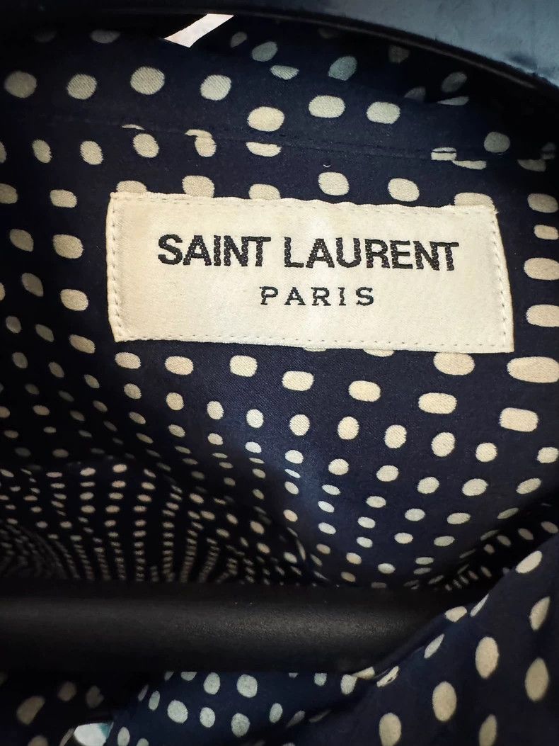 Yves Saint Laurent Saint Laurent size 39 20SS Silk Blue Polka-Dot Shirt 2503- Size US M / EU 48-50 / 2 - 4 Thumbnail