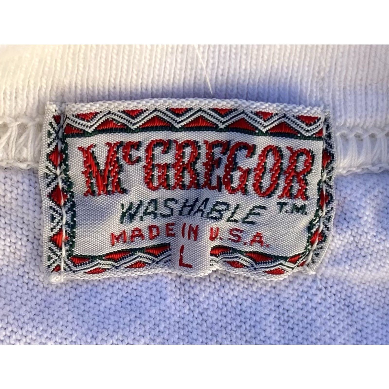McGregor VINTAGE McGregor T-Shirt Diagonal Stripe Sleeveless Crew Neck Mens L Made In USA 1960s Retro Sports Size US L / EU 52-54 / 3 - 3 Thumbnail
